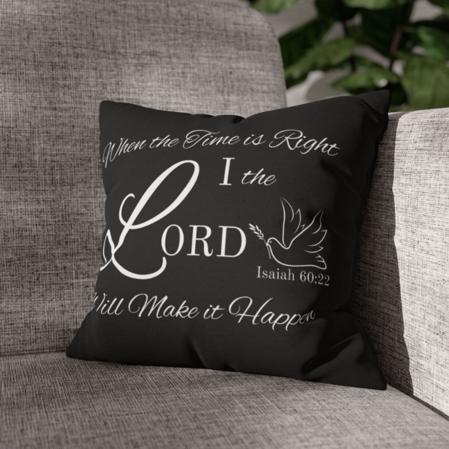 Isaiah 60:22 Cushion Cover – Faith-Based Bible Verse Home Decor