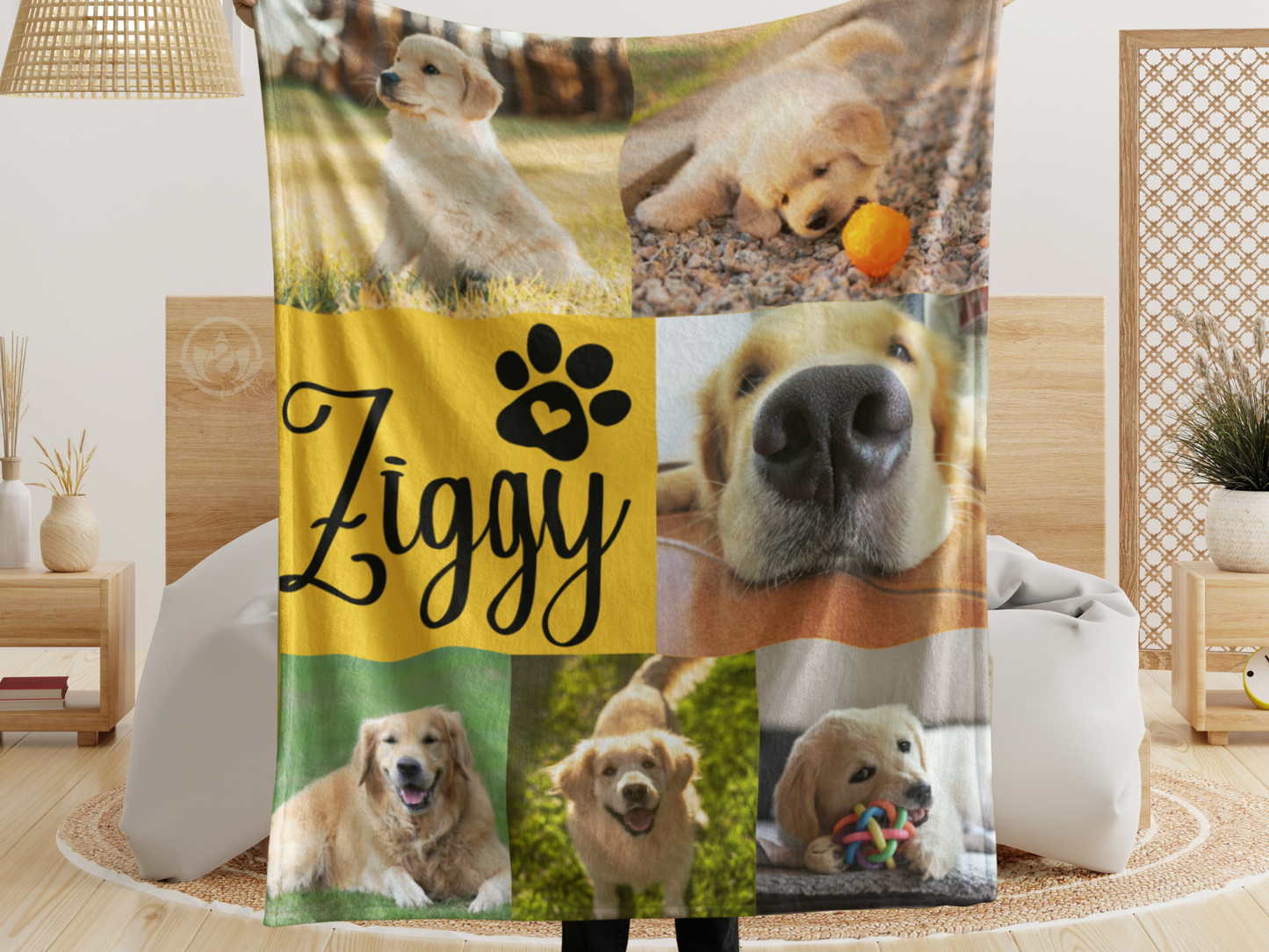 Custom Pet Blanket with Name & Photo – Perfect Dog Lover Gift