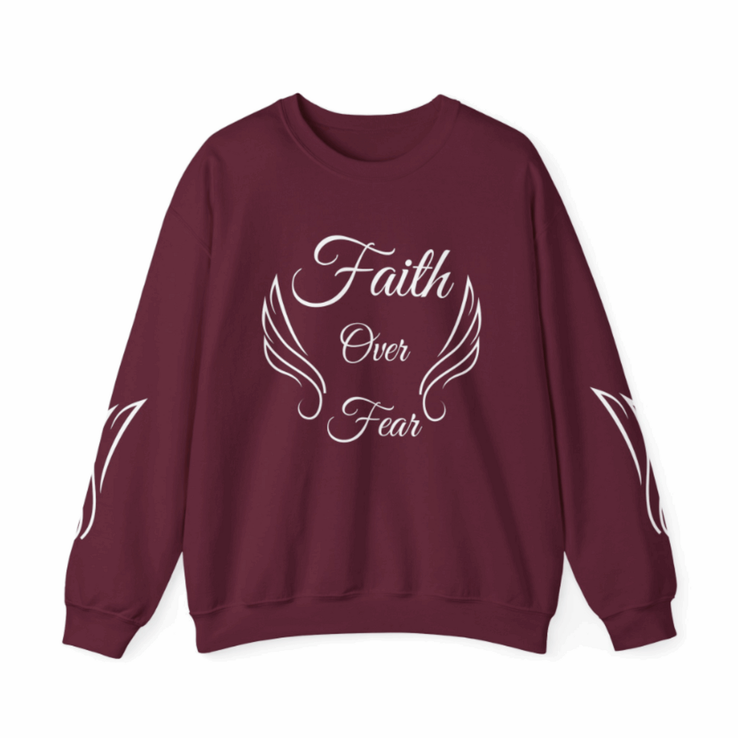 Christian Sweatshirt for Women – Faith Over Fear Inspirational Crewneck
