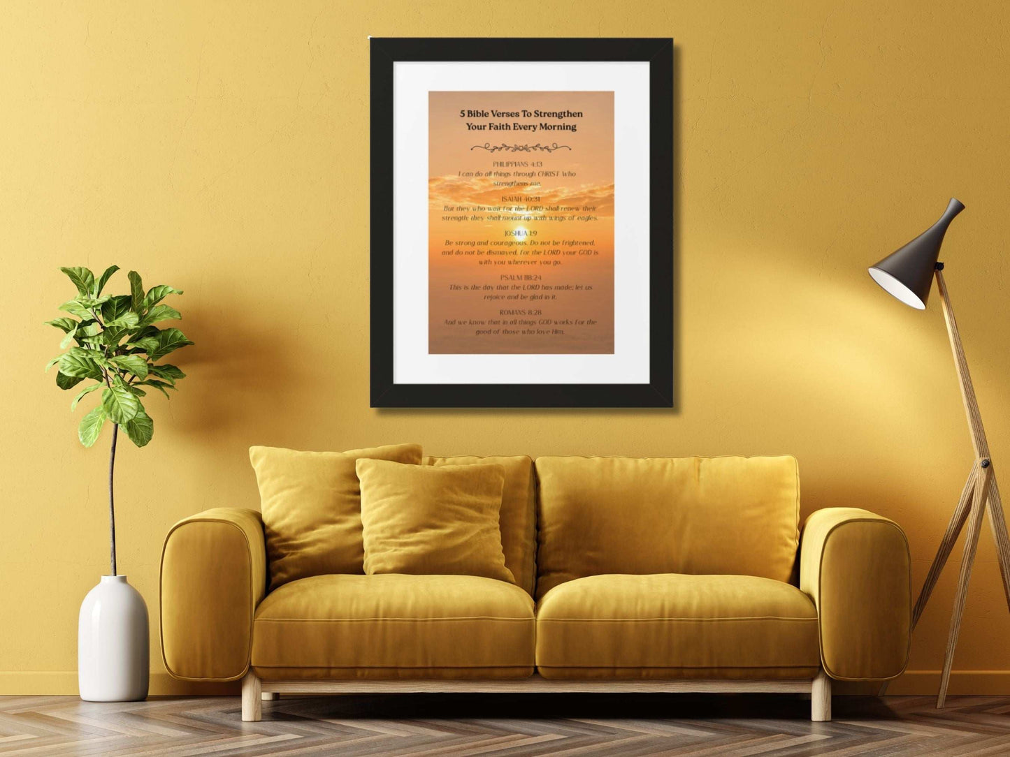 Christian Wall Art with Frame Included- Scripture Home Decor