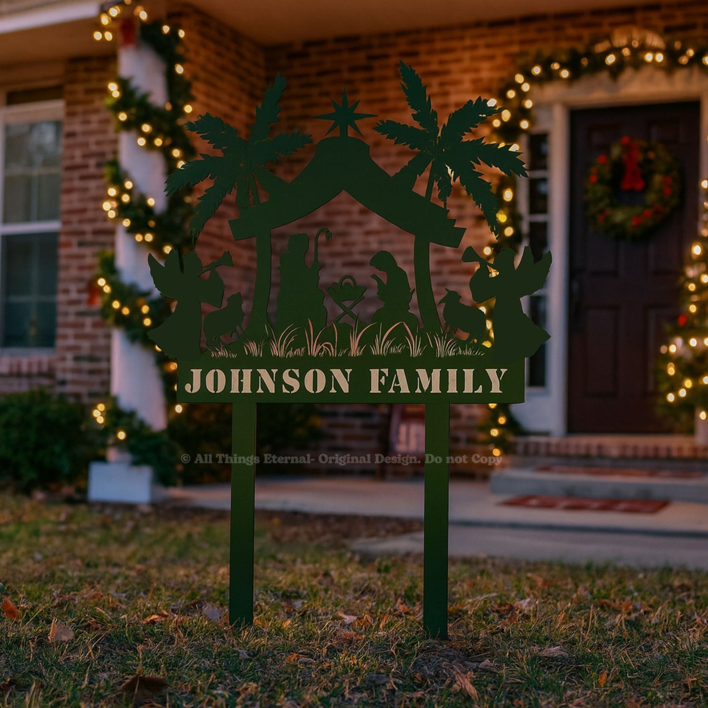 Personalized Nativity Metal Yard Sign | Custom Christmas Decor