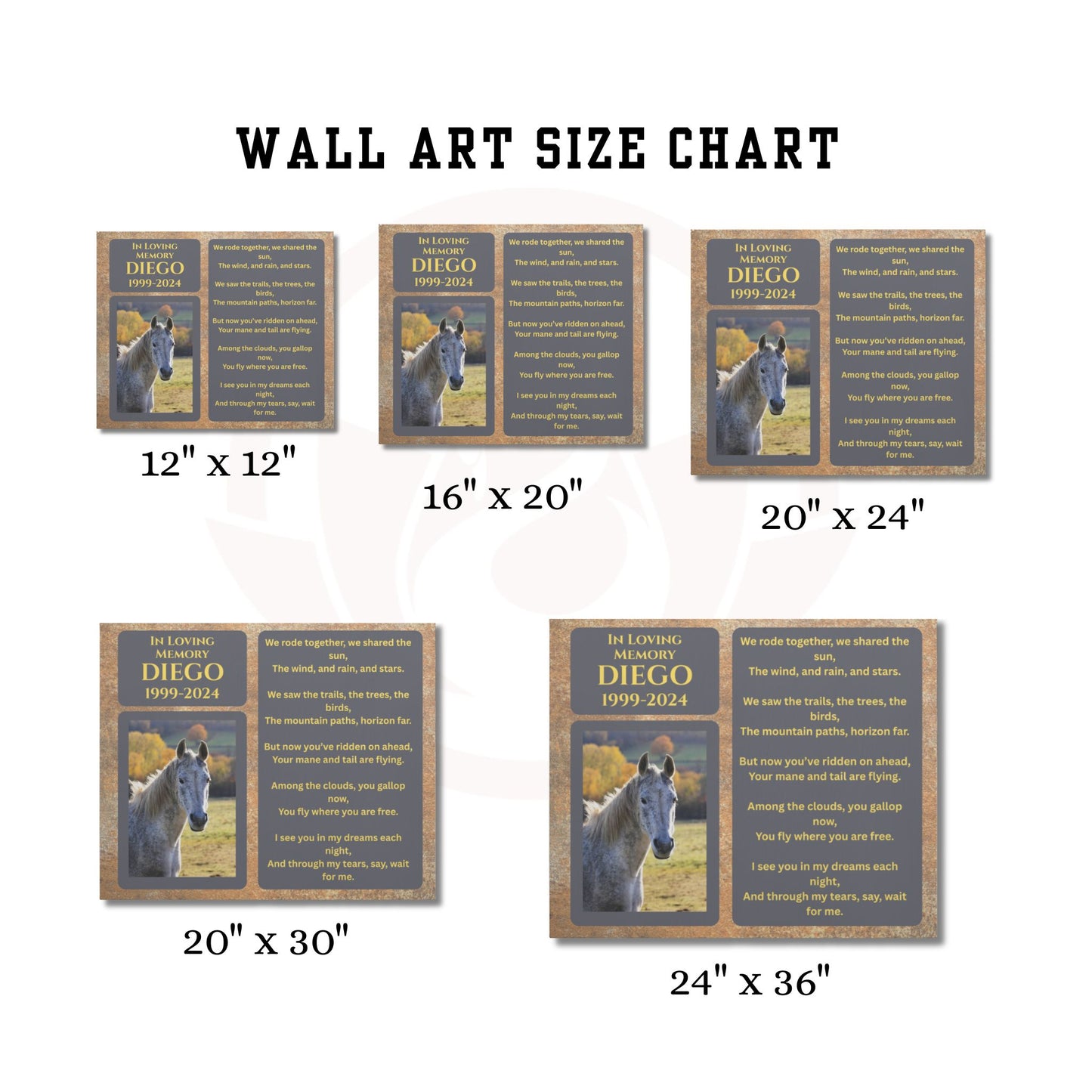 Personalized Horse Memorial Canvas Wall Art – Custom Photo & Name Tribute