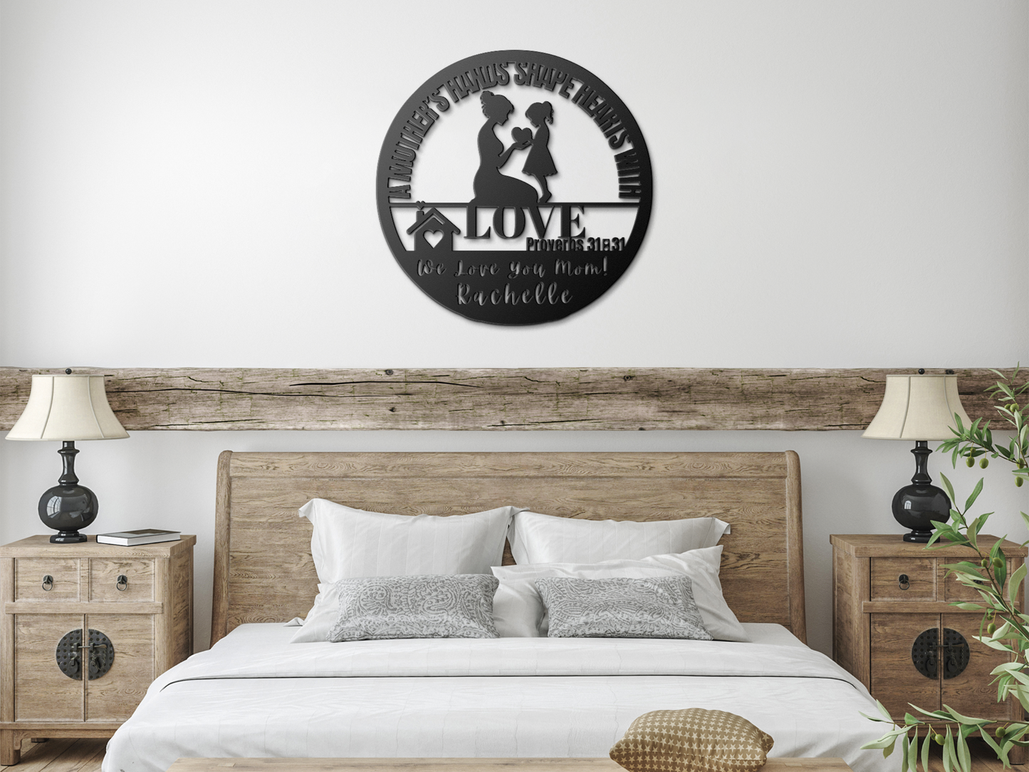 Mother’s Hands Shape Hearts Metal Wall Art - Christian Mom Gift Decor