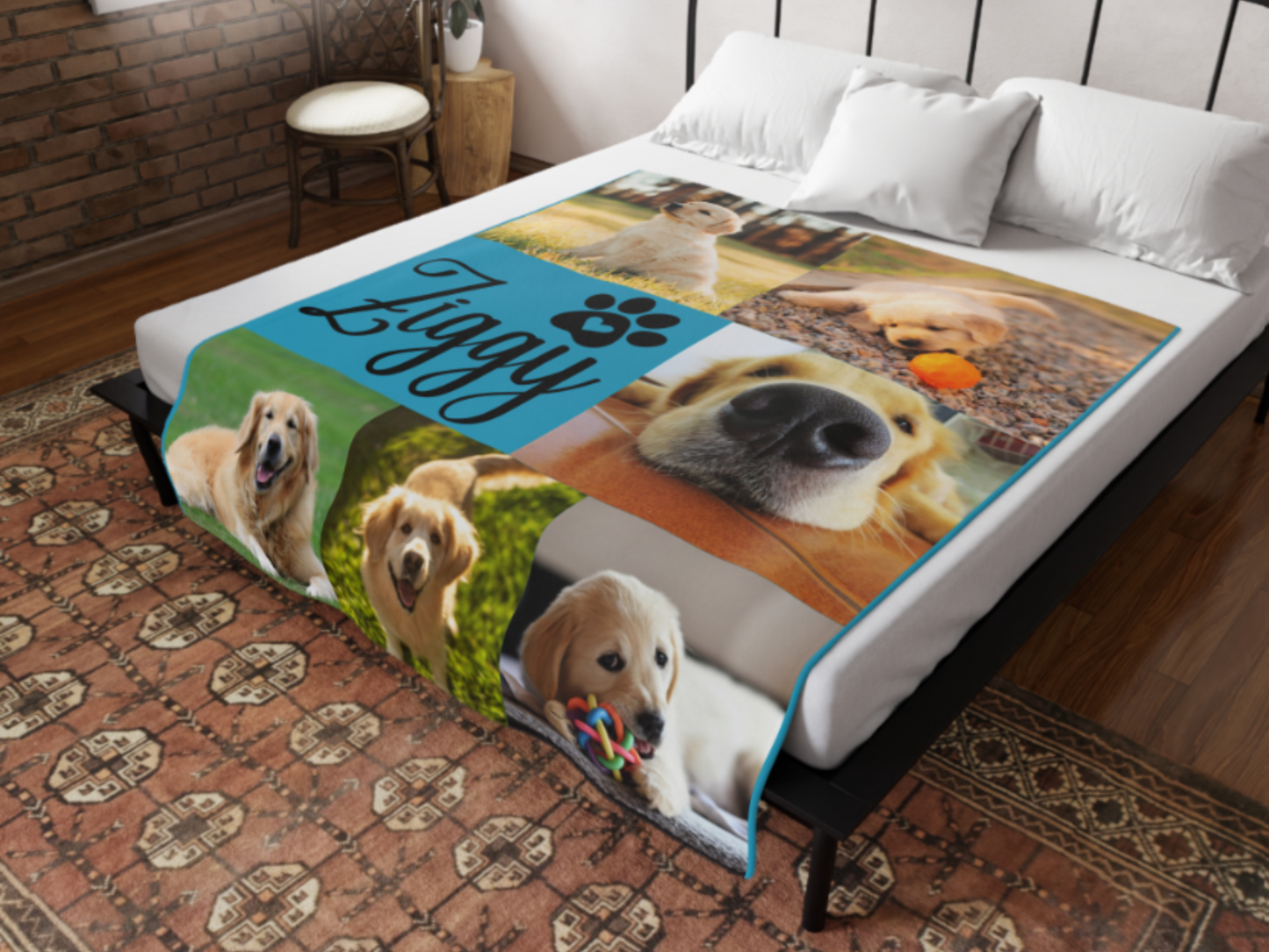 Custom Pet Blanket with Name & Photo – Perfect Dog Lover Gift