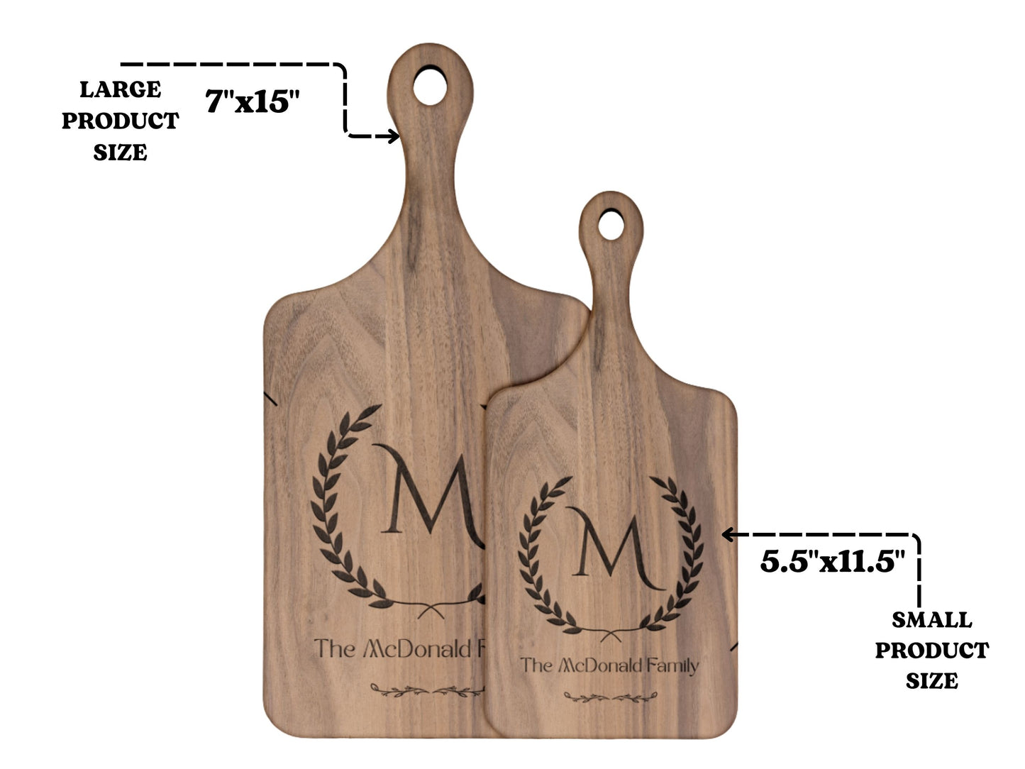 Personalized Monogram Cutting Board – Housewarming or Anniversary Gifts