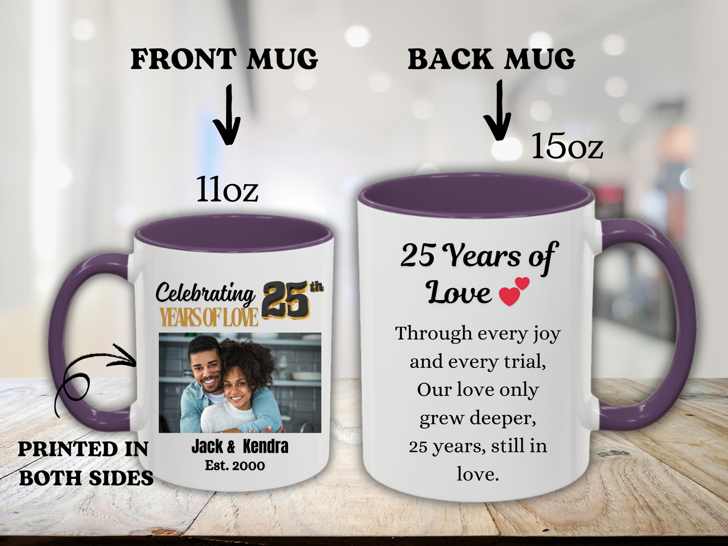Personalized 25th Wedding Anniversary Coffee Mug