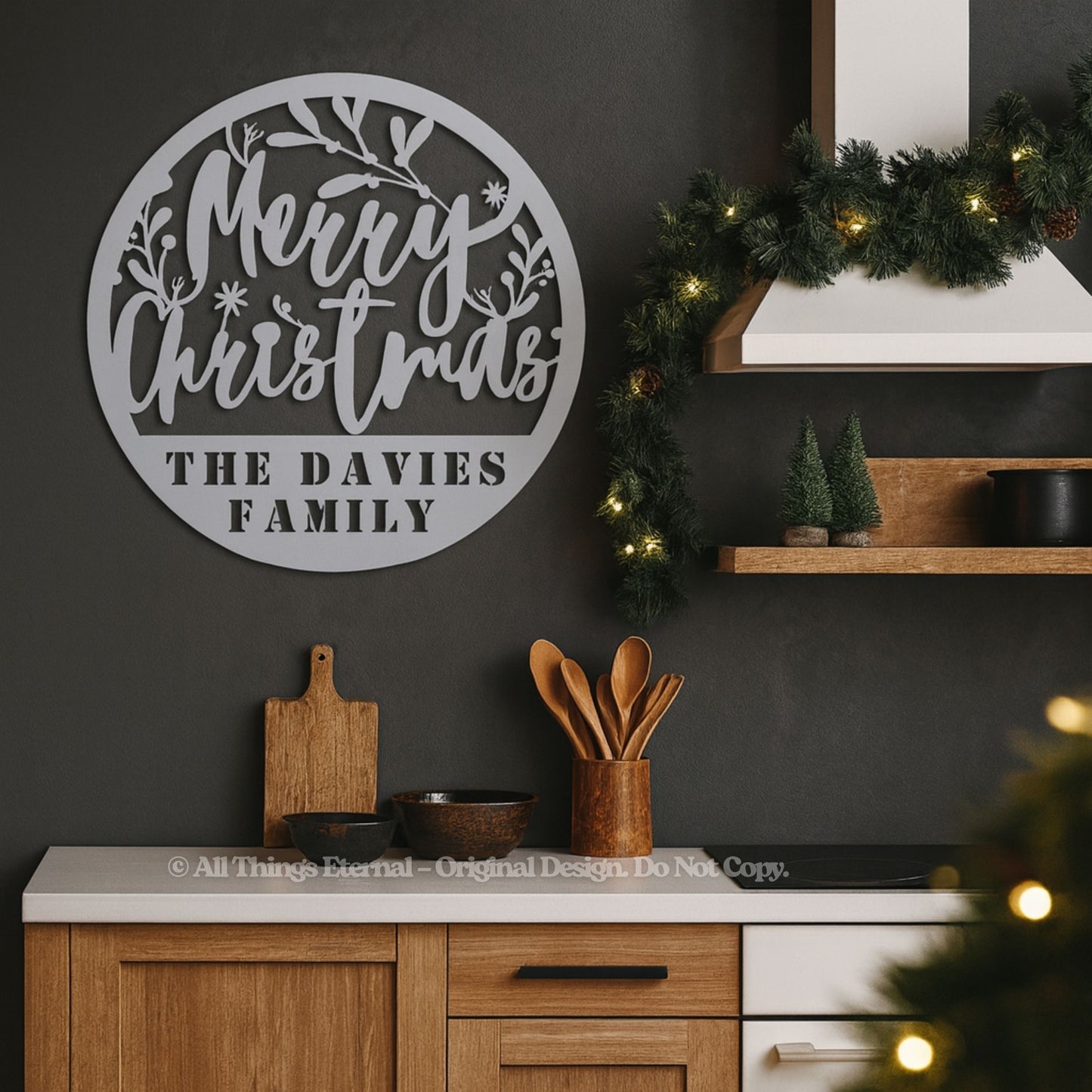 Personalized Christmas Metal Sign | Custom Family Wall Decor