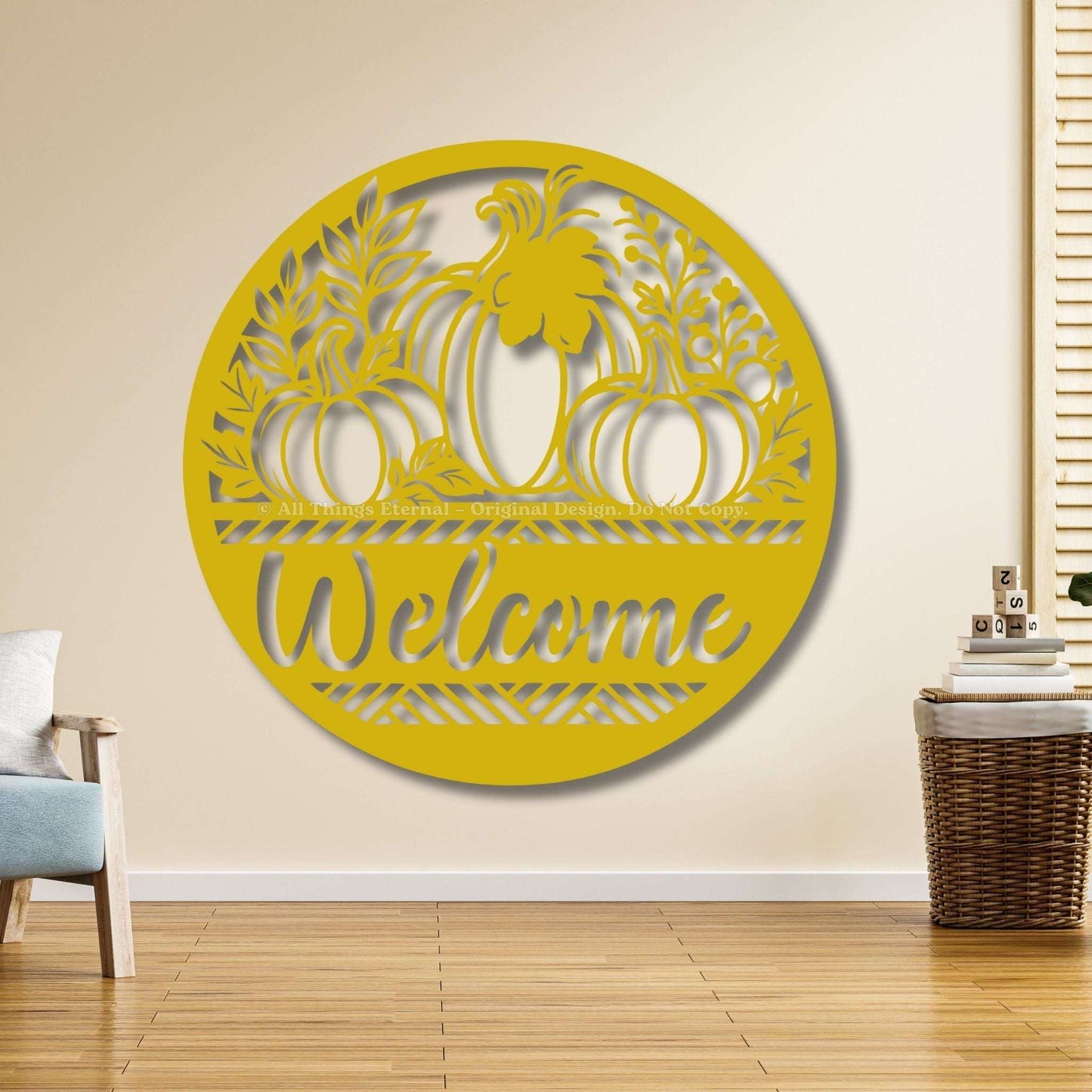 Personalized Pumpkin Welcome Metal Sign