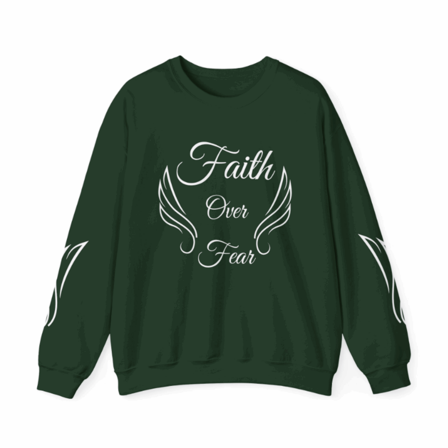 Christian Sweatshirt for Women – Faith Over Fear Inspirational Crewneck