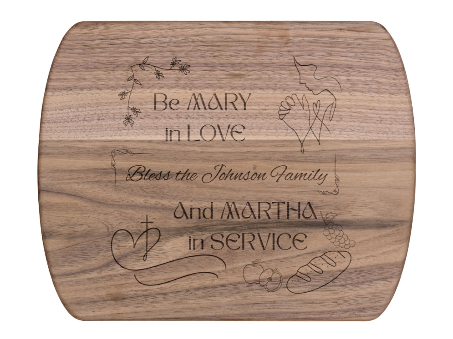 Personalized Christian Cutting Board-Faith-Based Kitchen Decor Gift for Wife