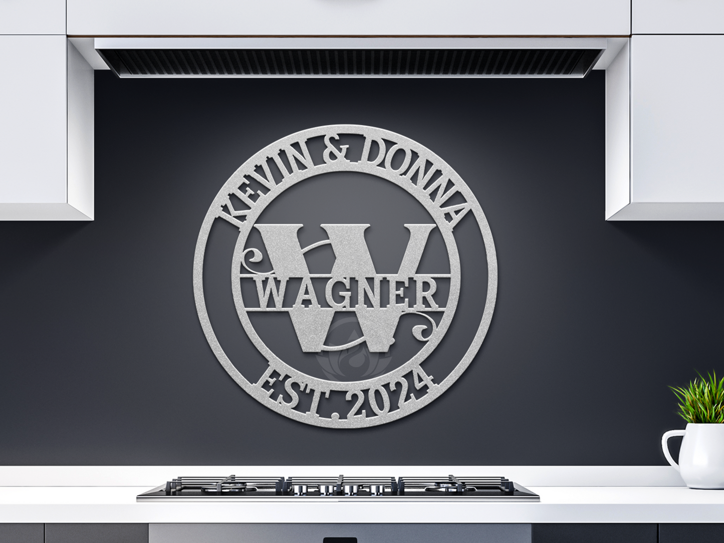 Personalized Family Name Monogram Sign - Custom Wedding Gift