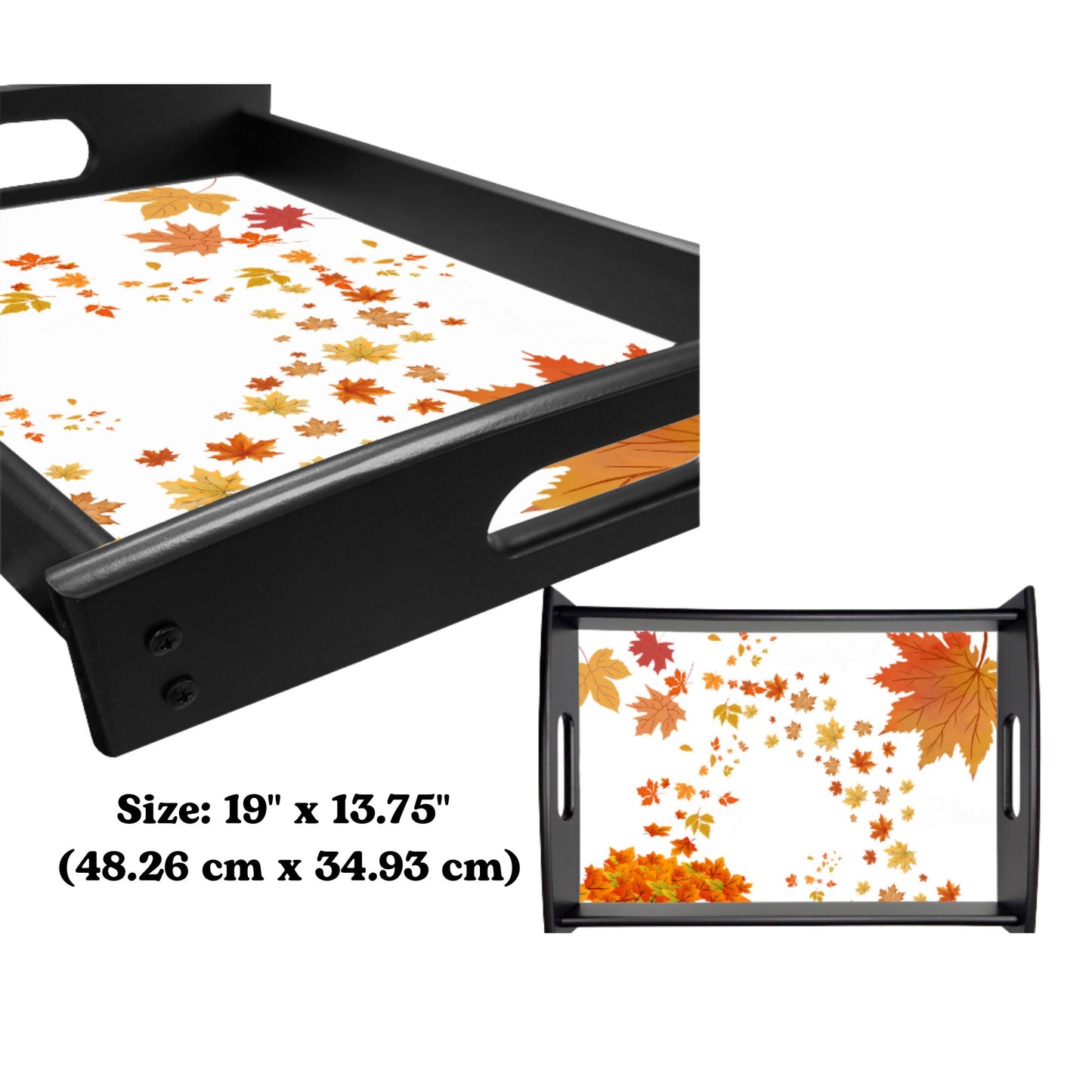 Autumn-Themed Serving Tray – Fall Decor, Thanksgiving Platter, Holiday Gift