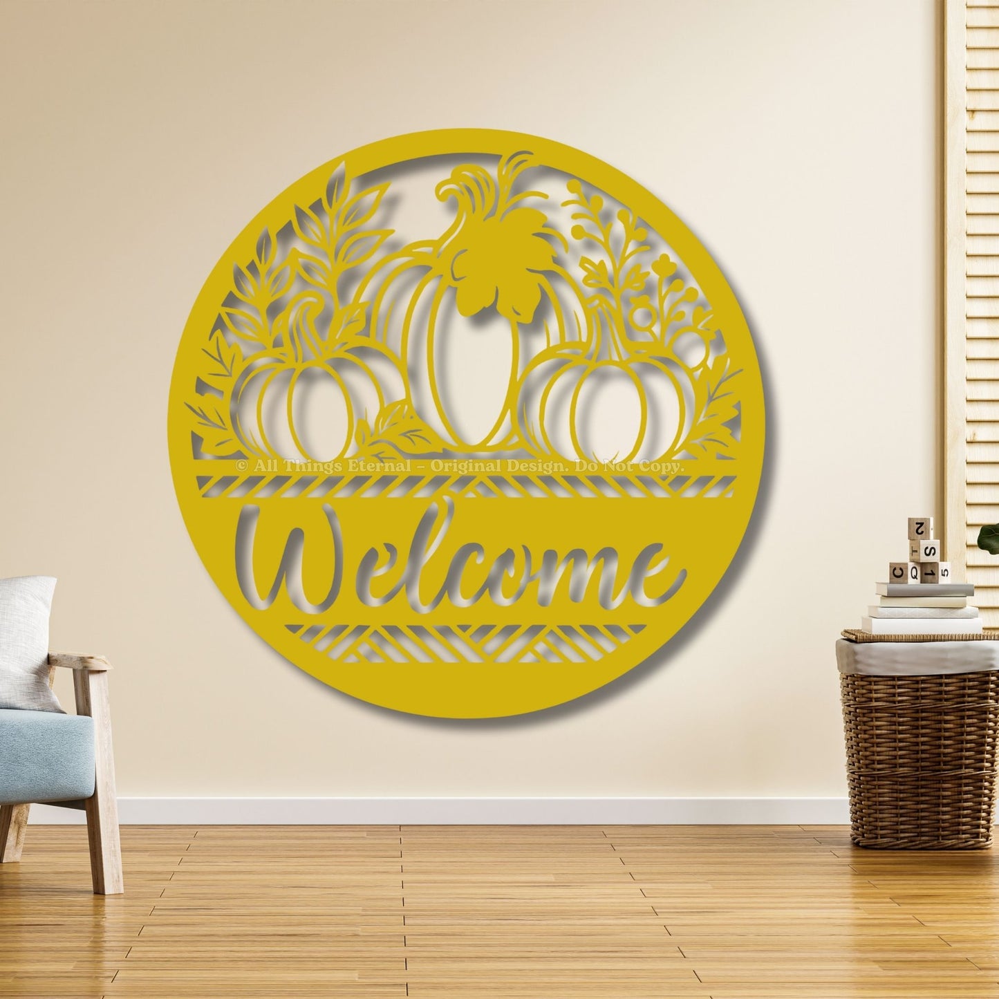 Personalized Pumpkin Welcome Metal Sign