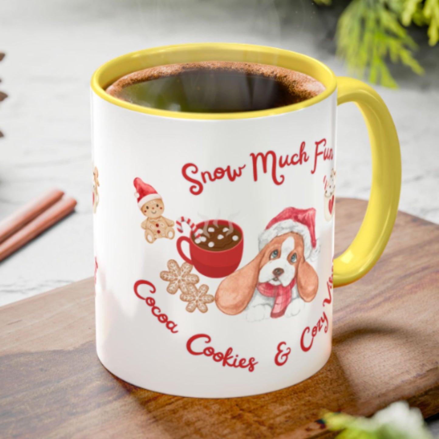 Snow Much Fun Holiday Mug | Festive Two-Tone Christmas Coffee Cup