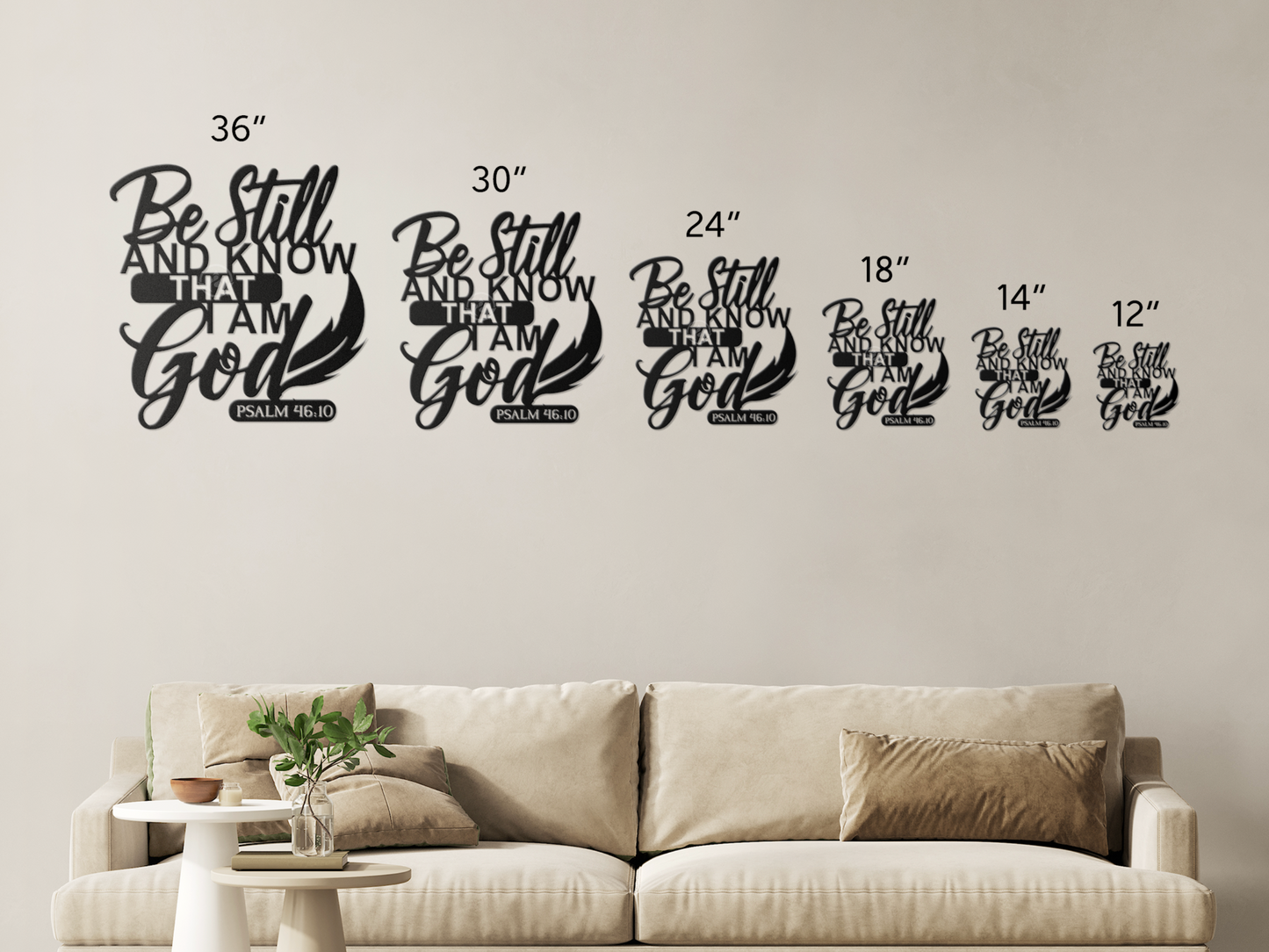 Be Still & Know Metal Wall Art - Psalm 46:10 Christian Decor Sign