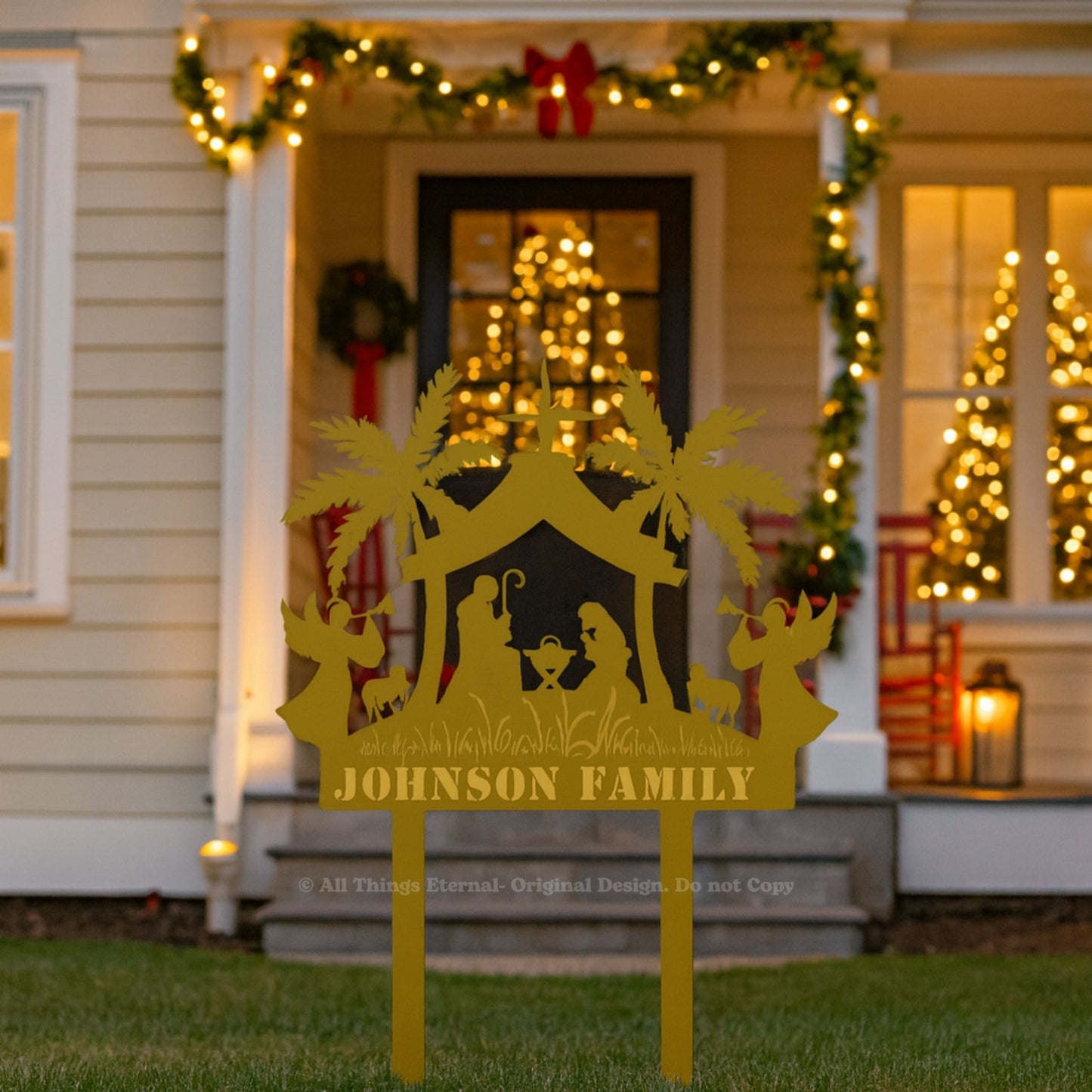 Personalized Nativity Metal Yard Sign | Custom Christmas Decor