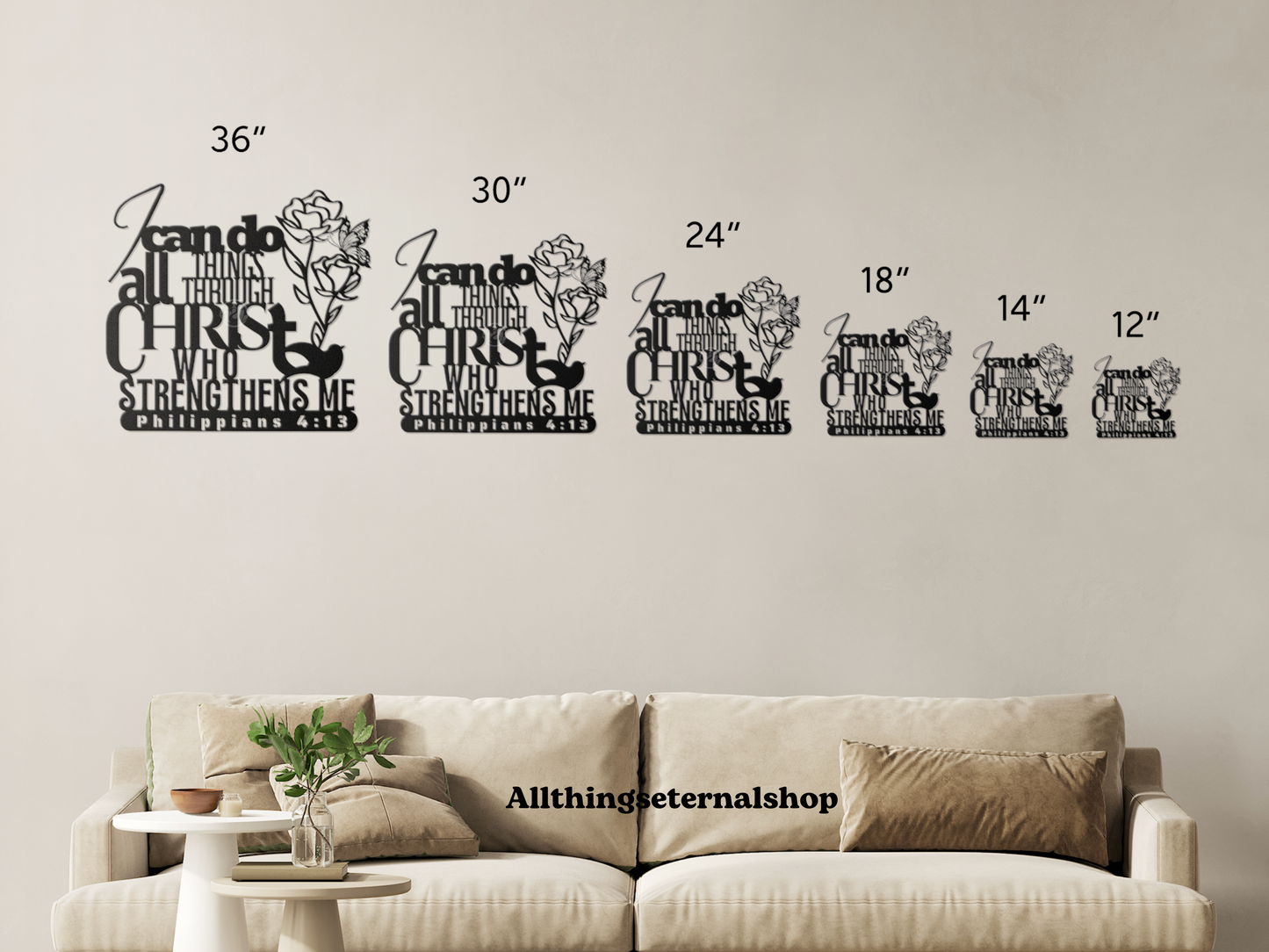 I Can Do All Things - Philippians 4:13 Christian Metal Wall Art