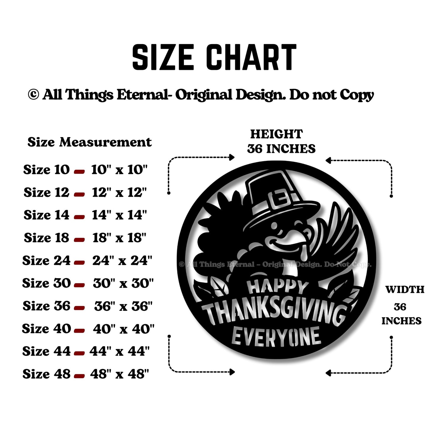 Happy Thanksgiving Sign - Turkey Metal Wall Art Décor for Home