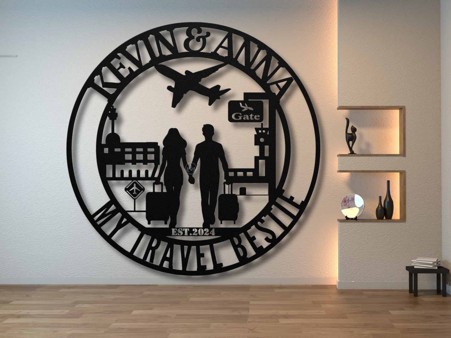 My Travel Bestie Couple Metal Art