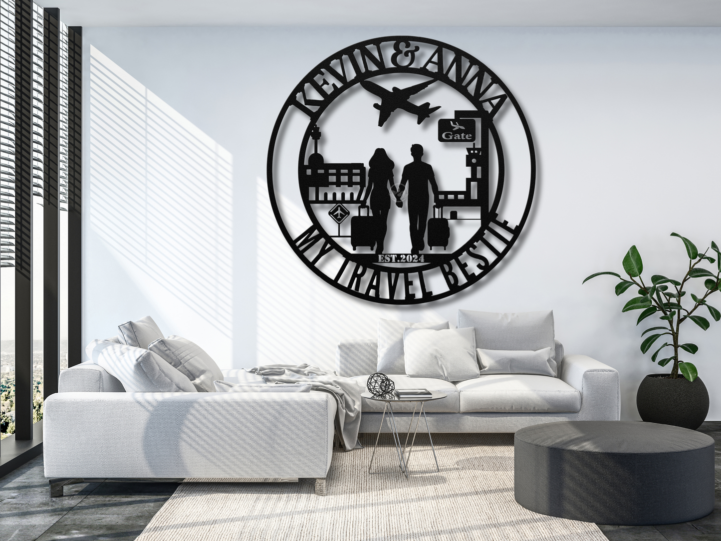 My Travel Bestie Couple Metal Art