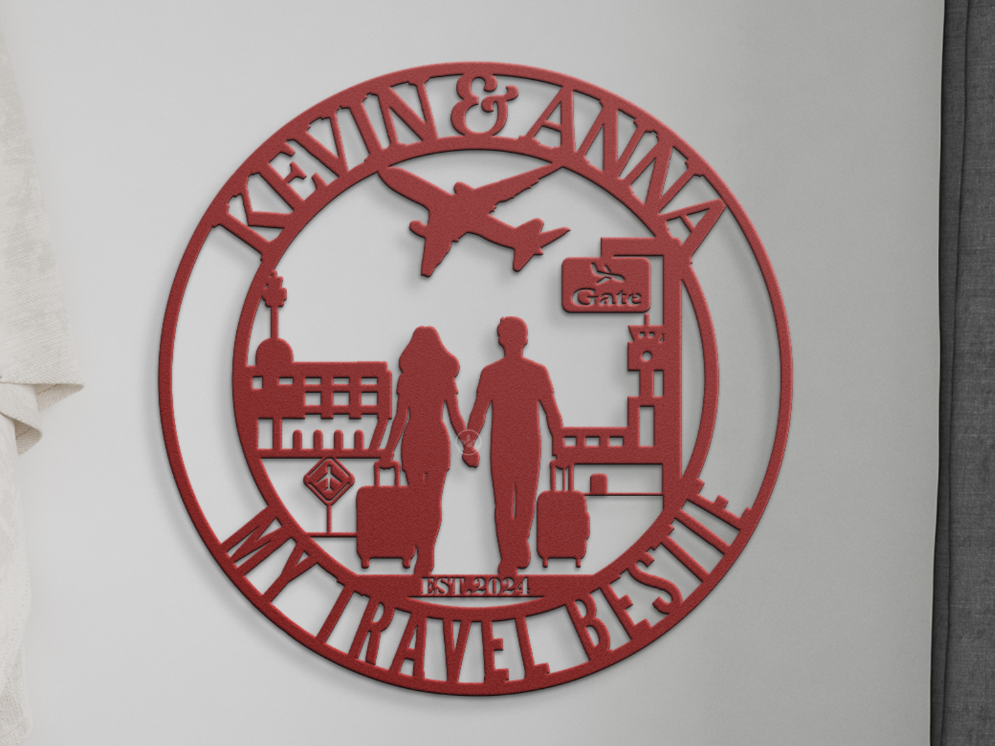 My Travel Bestie Couple Metal Art