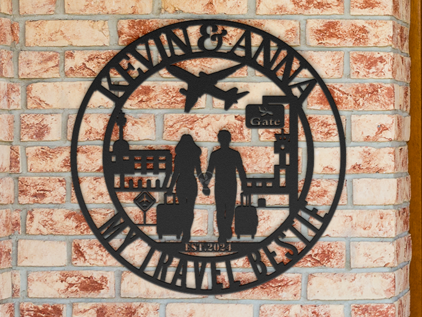 My Travel Bestie Couple Metal Art