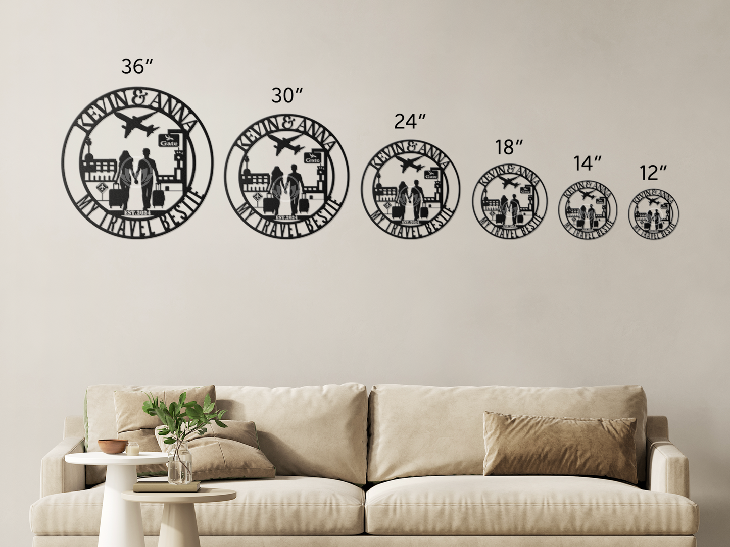 My Travel Bestie Couple Metal Art