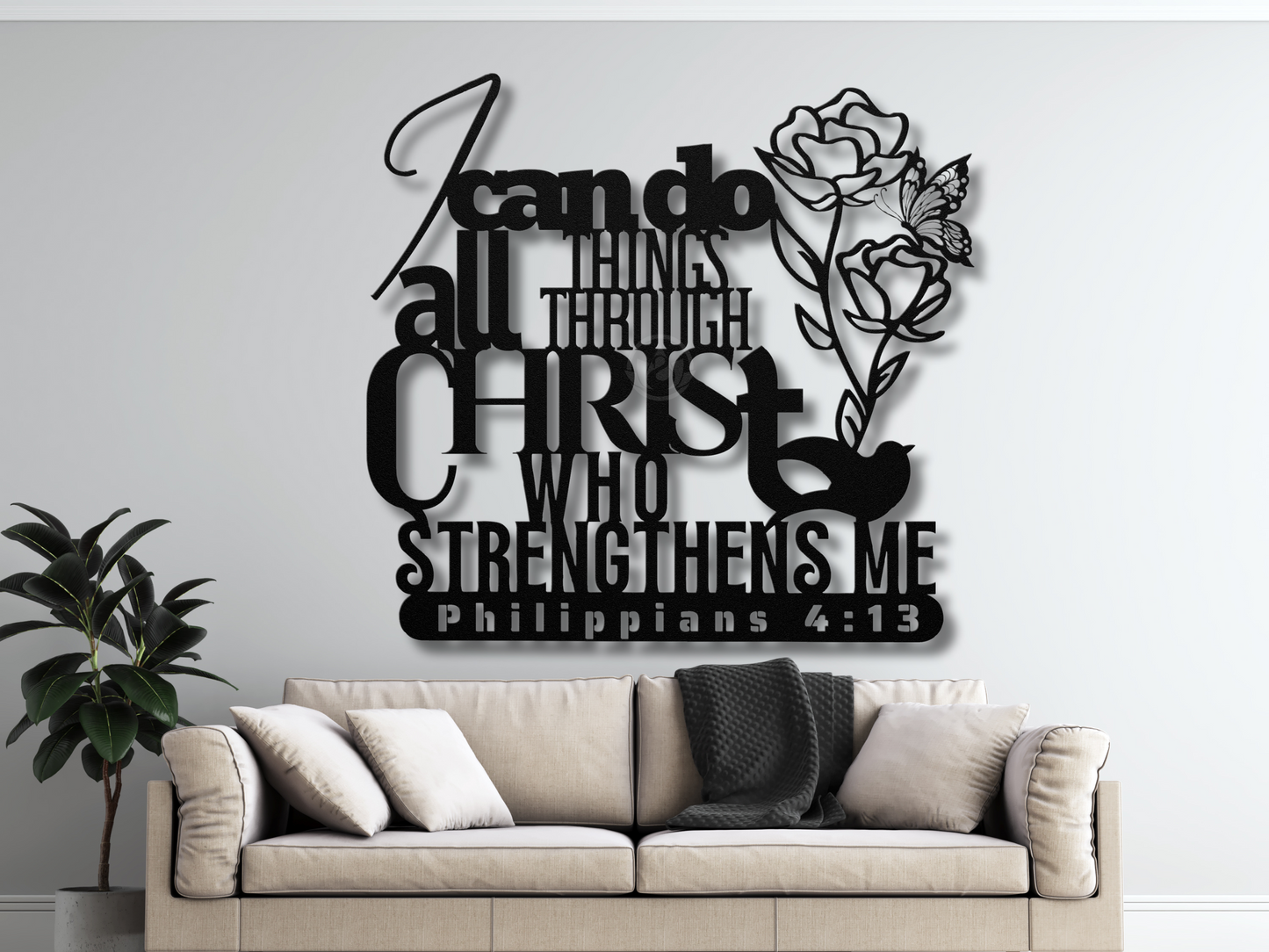 I Can Do All Things - Philippians 4:13 Christian Metal Wall Art