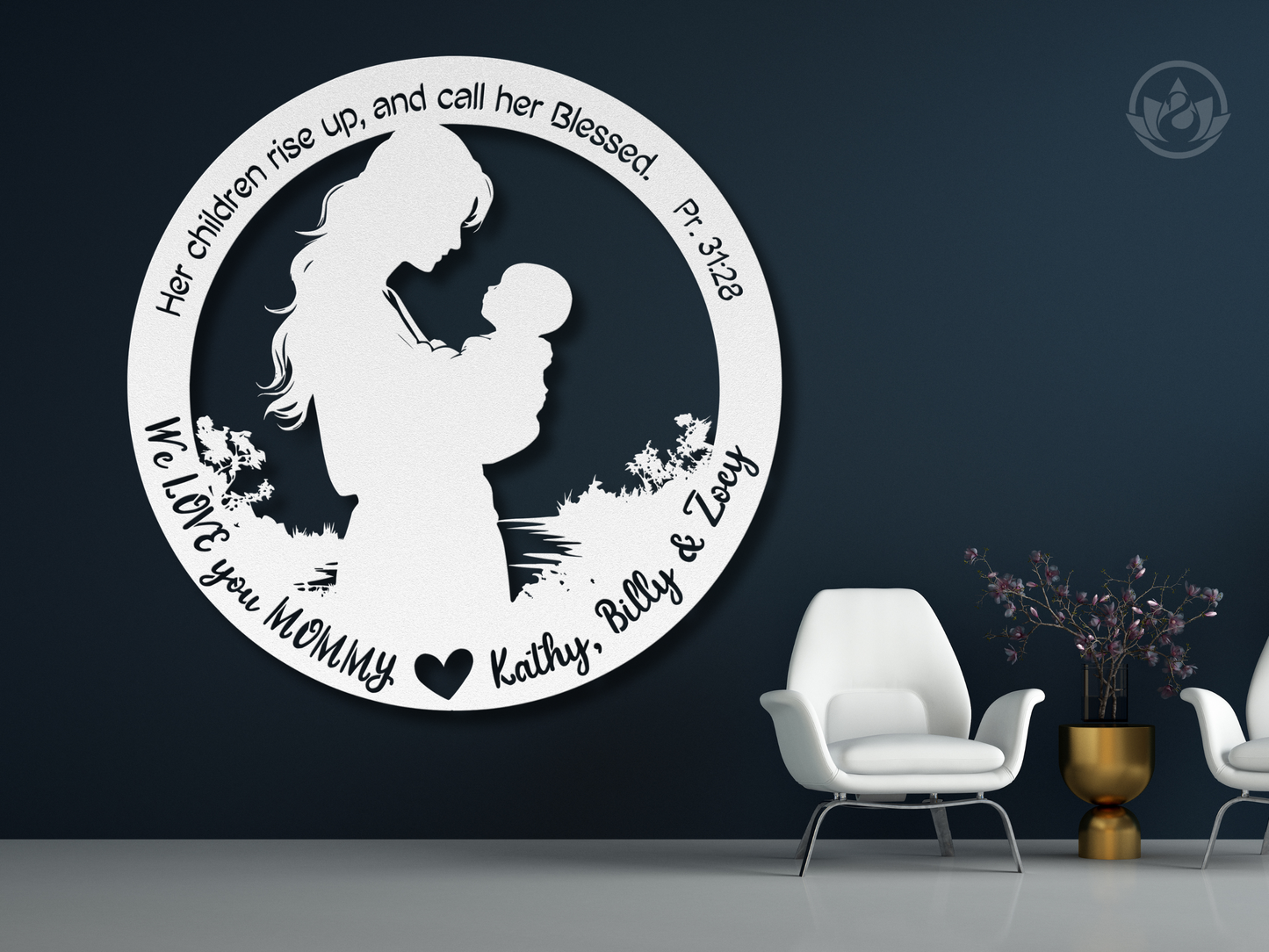 Proverbs 31:28-Her Children Rise Up & Call Her Blessed - Christian Metal Wall Art