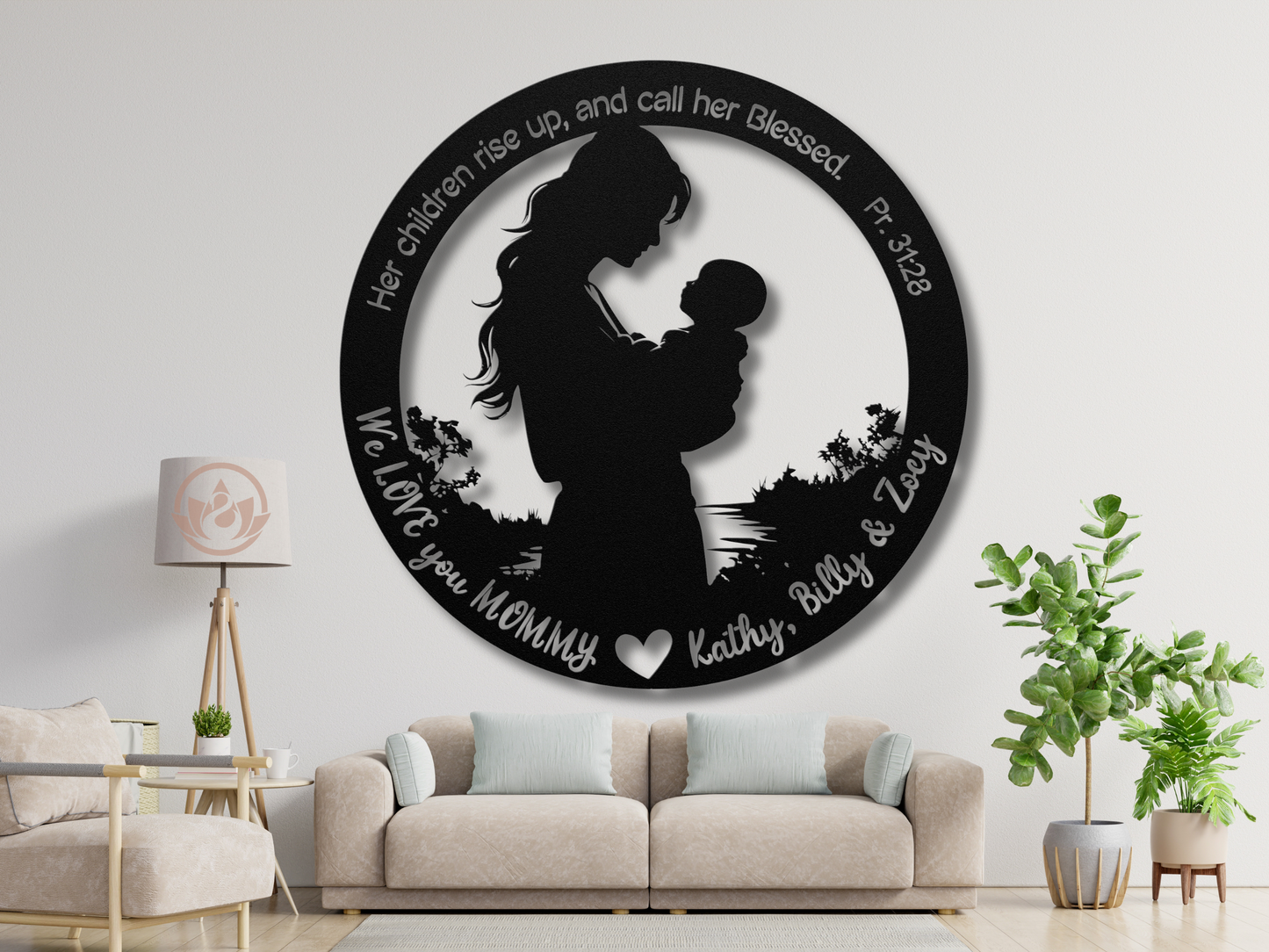 Proverbs 31:28-Her Children Rise Up & Call Her Blessed - Christian Metal Wall Art