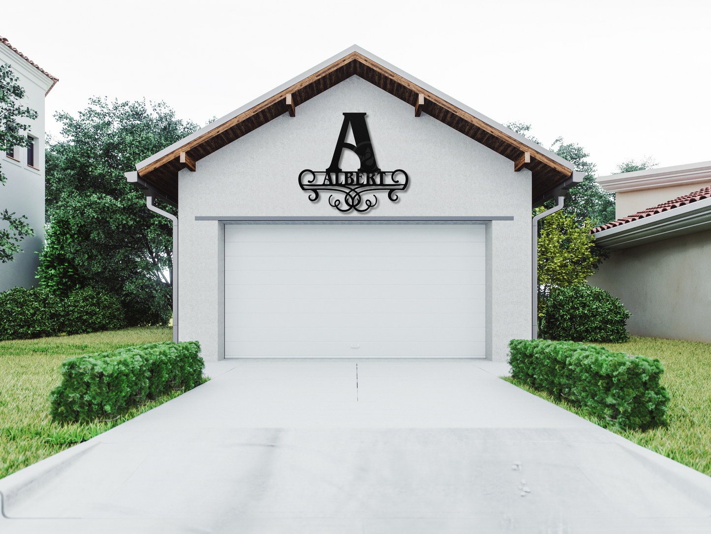Personalized Family Name Monogram Metal Sign - Custom Wall Art