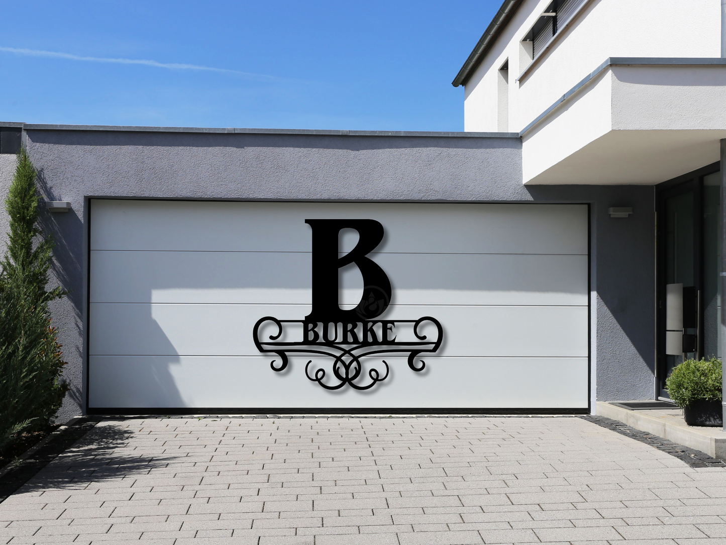 Personalized Family Name Monogram Metal Sign - Custom Wall Art