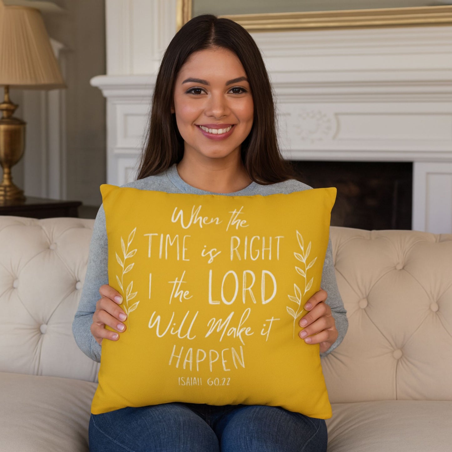 Isaiah 60:22 Cushion Cover – Inspirational Bible Verse Home Decor