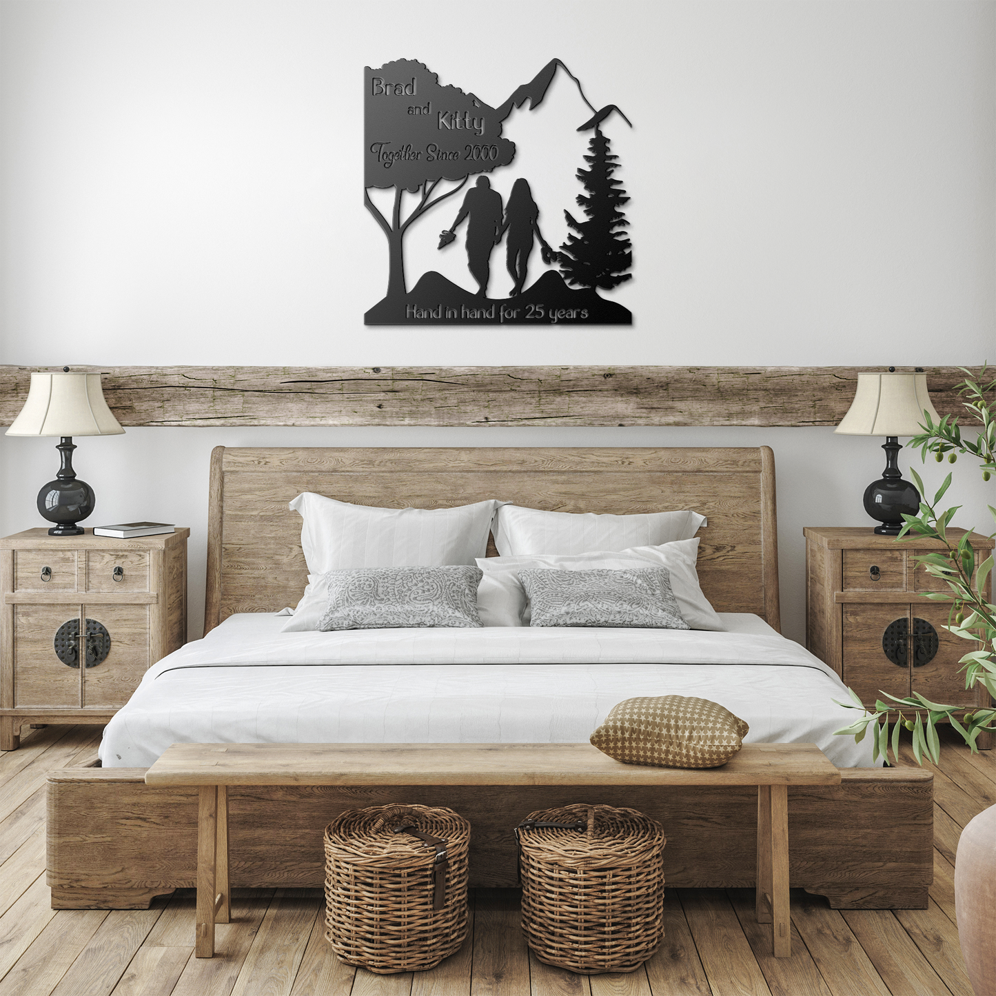Anniversary_Metal_Sign_-_Personalized_25_Black_Farmhouse_Bedroom_Mockup.png
