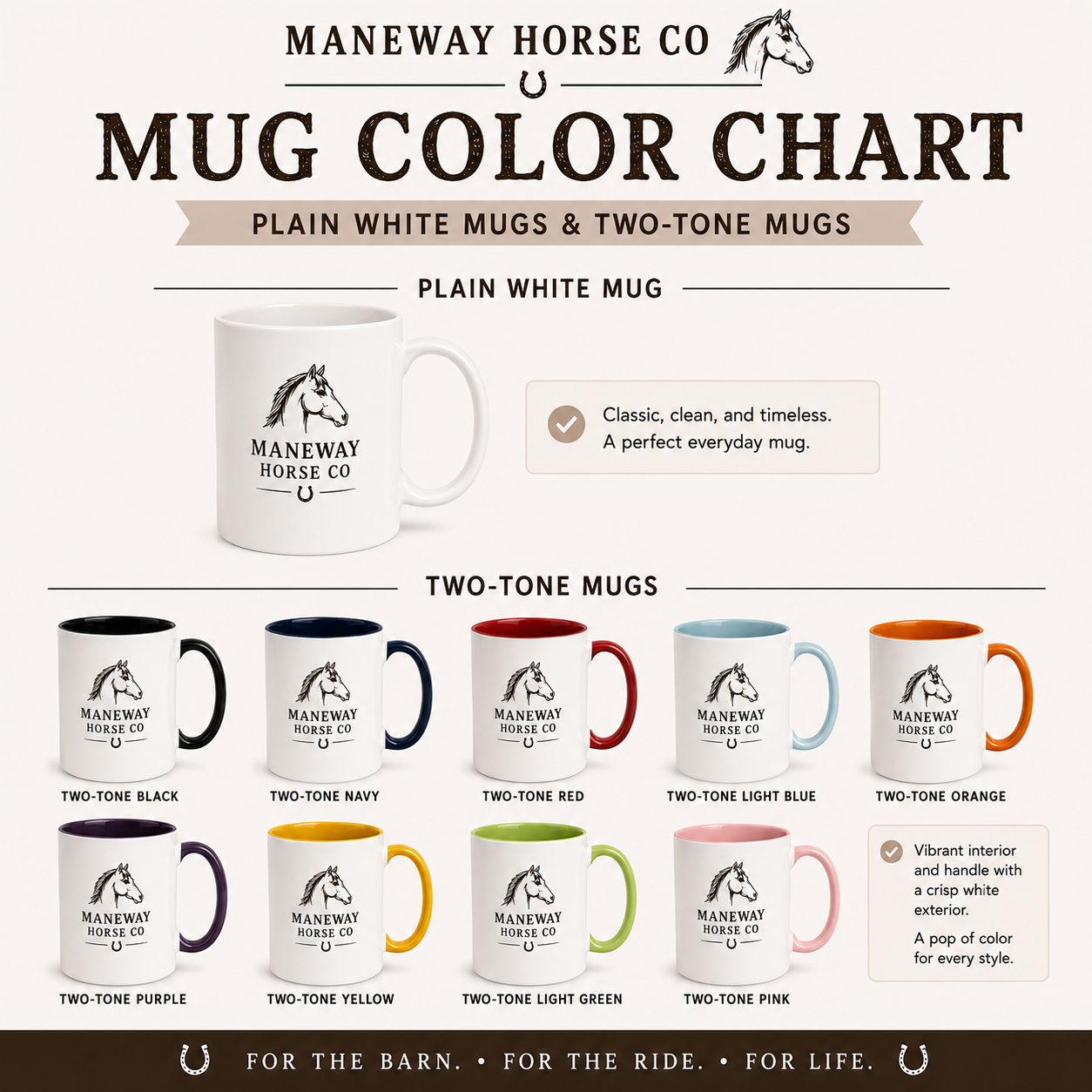 Horse Coffee Mug – Live with Passion Ceramic Mug Gift for Horse Lovers