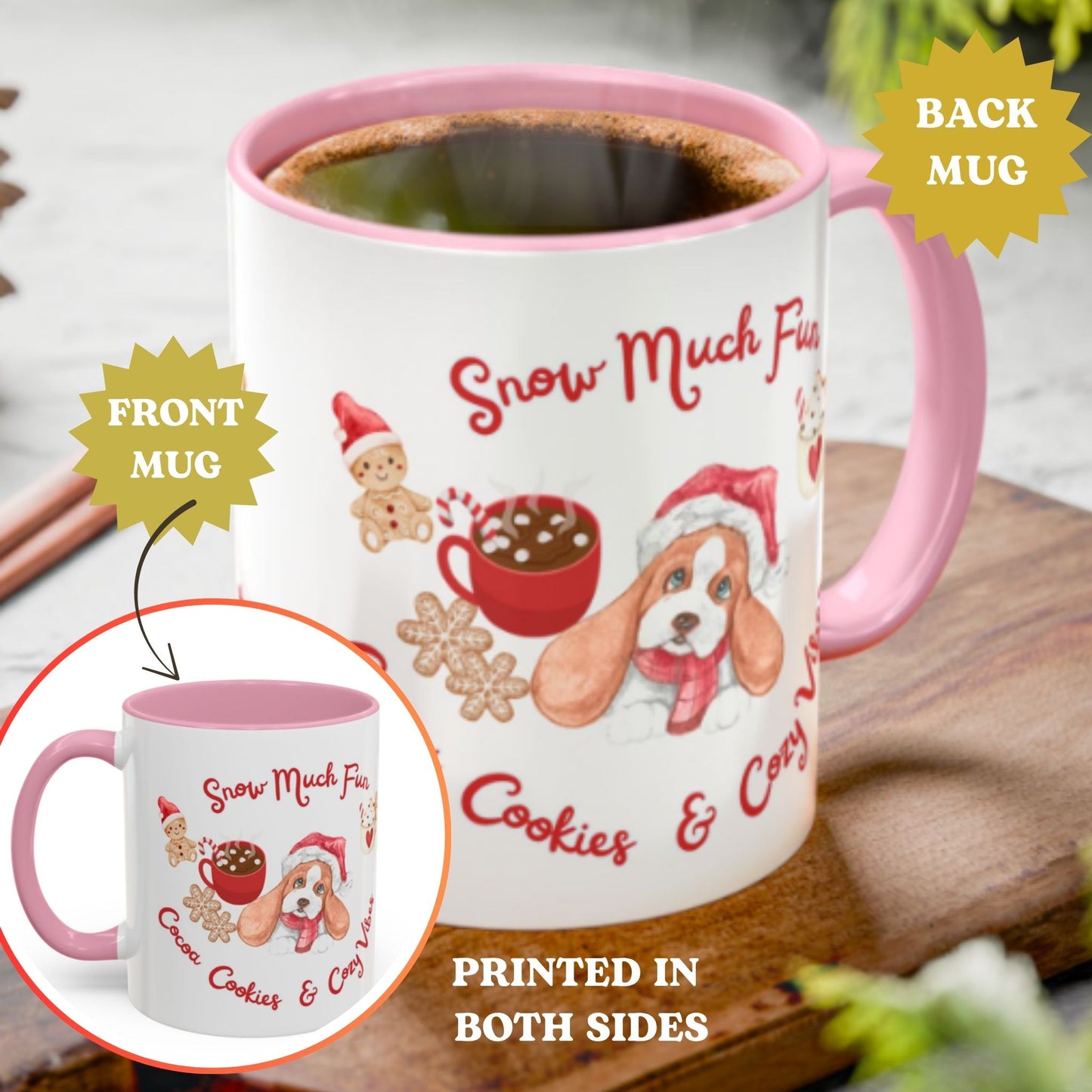 Snow Much Fun Holiday Mug | Festive Two-Tone Christmas Coffee Cup
