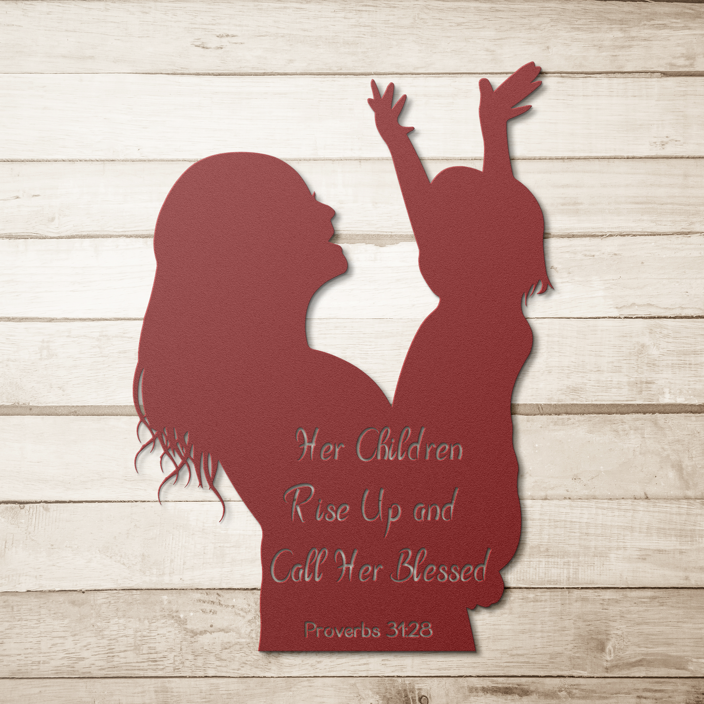 Mothers_Day_Metal_Sign_Proverbs_3128_Red_Simple_Wood_BKGD_Mockup.png