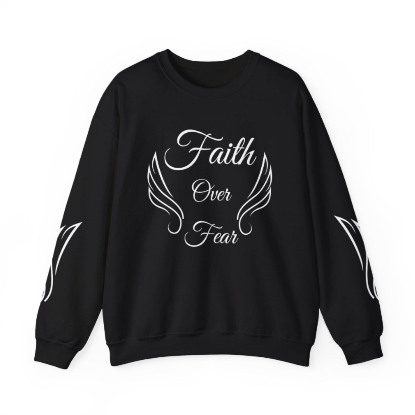 Christian Sweatshirt for Women – Faith Over Fear Inspirational Crewneck
