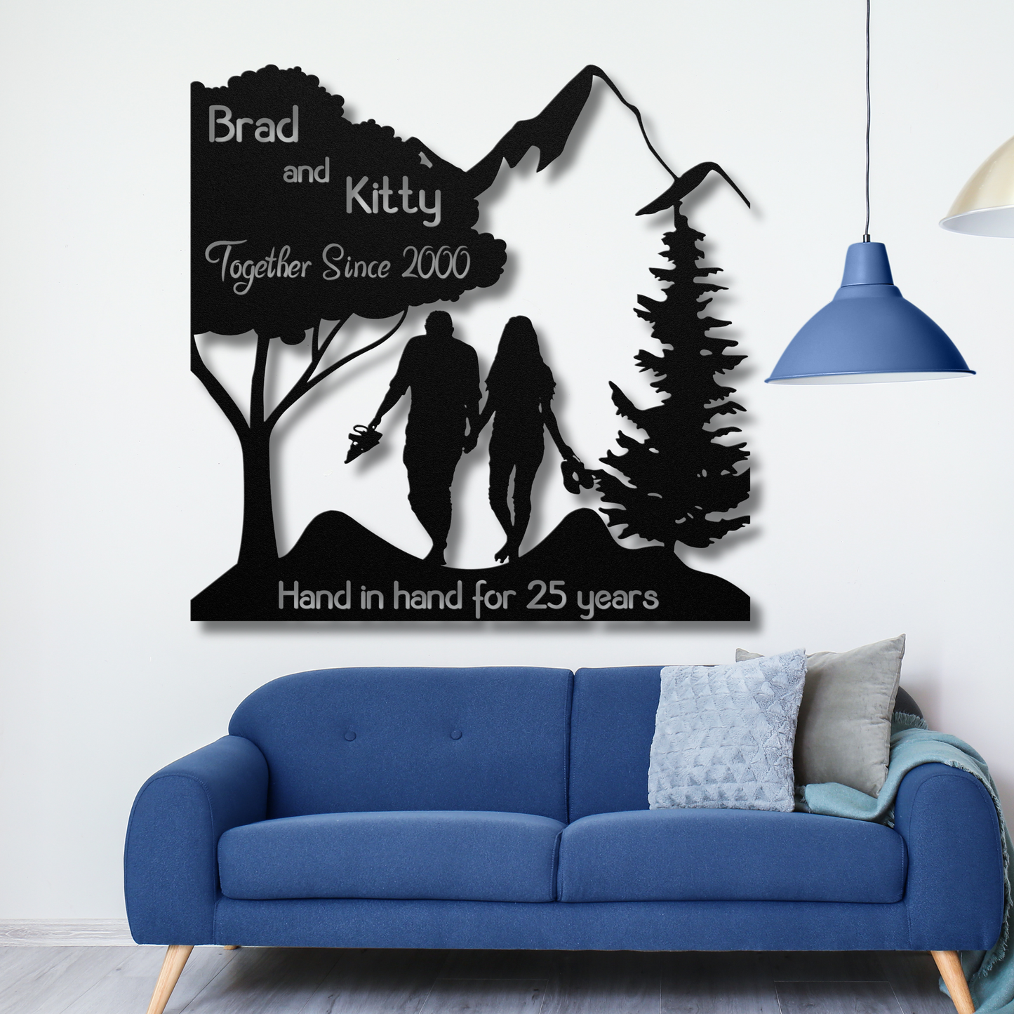 Personalized 25th Anniversary Metal Sign - Custom Gift for Couples