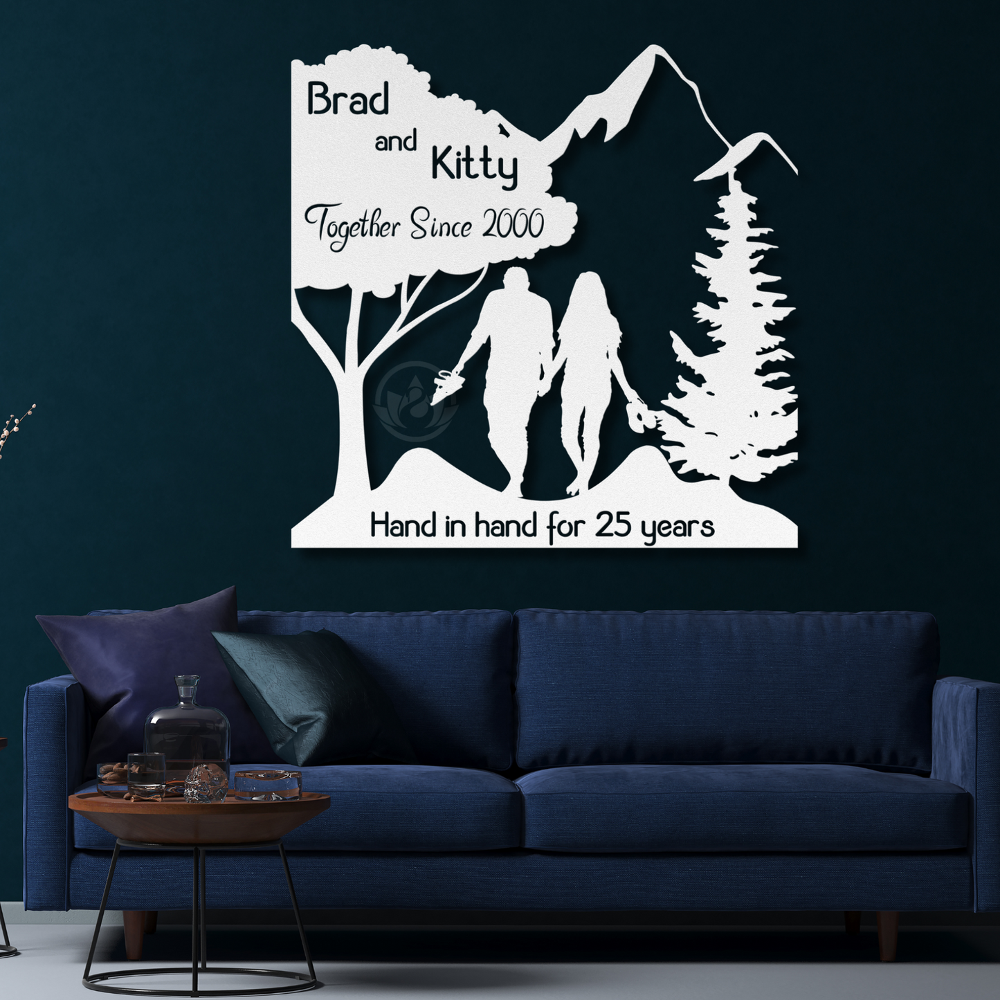 Personalized 25th Anniversary Metal Sign - Custom Gift for Couples
