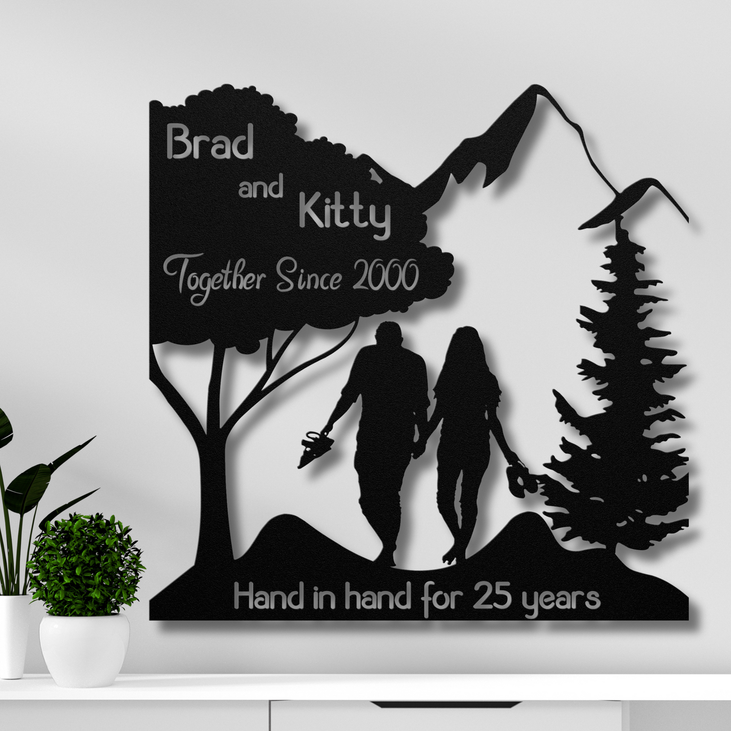 Personalized 25th Anniversary Metal Sign - Custom Gift for Couples