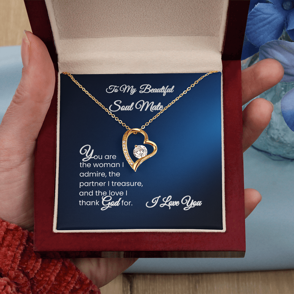 To My Beautiful Soul Mate – Forever Love Necklace Gift for Wife