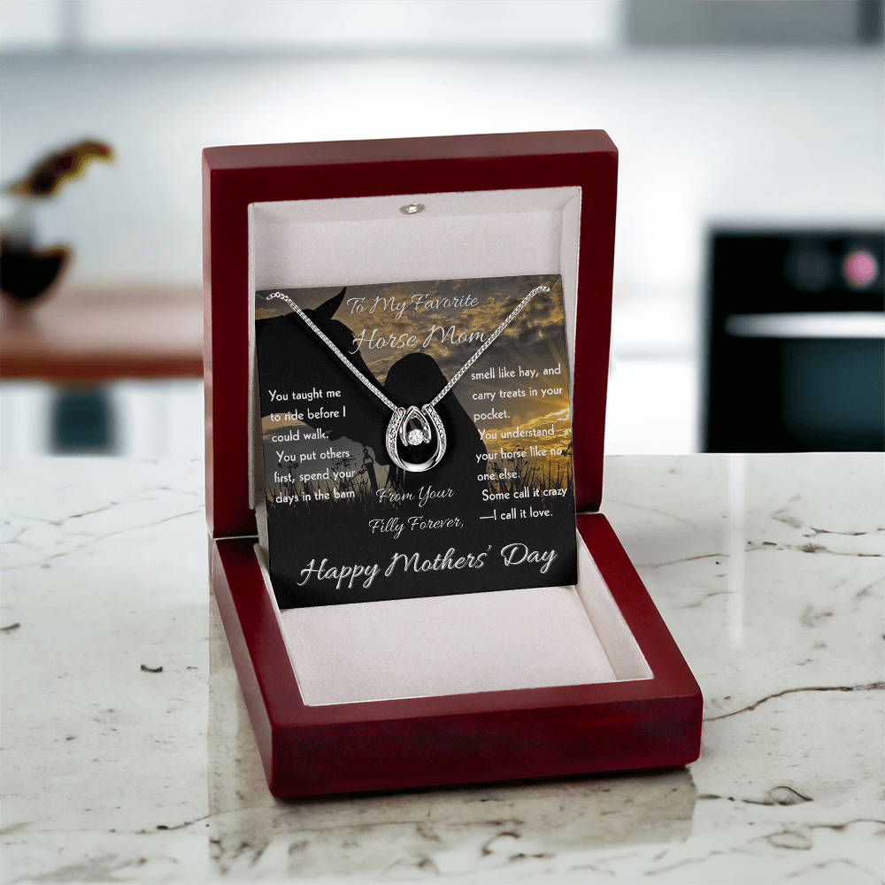 To My Favorite Horse Mom Necklace – Horse Lover Gift for Mom | Mother's Day Jewelry