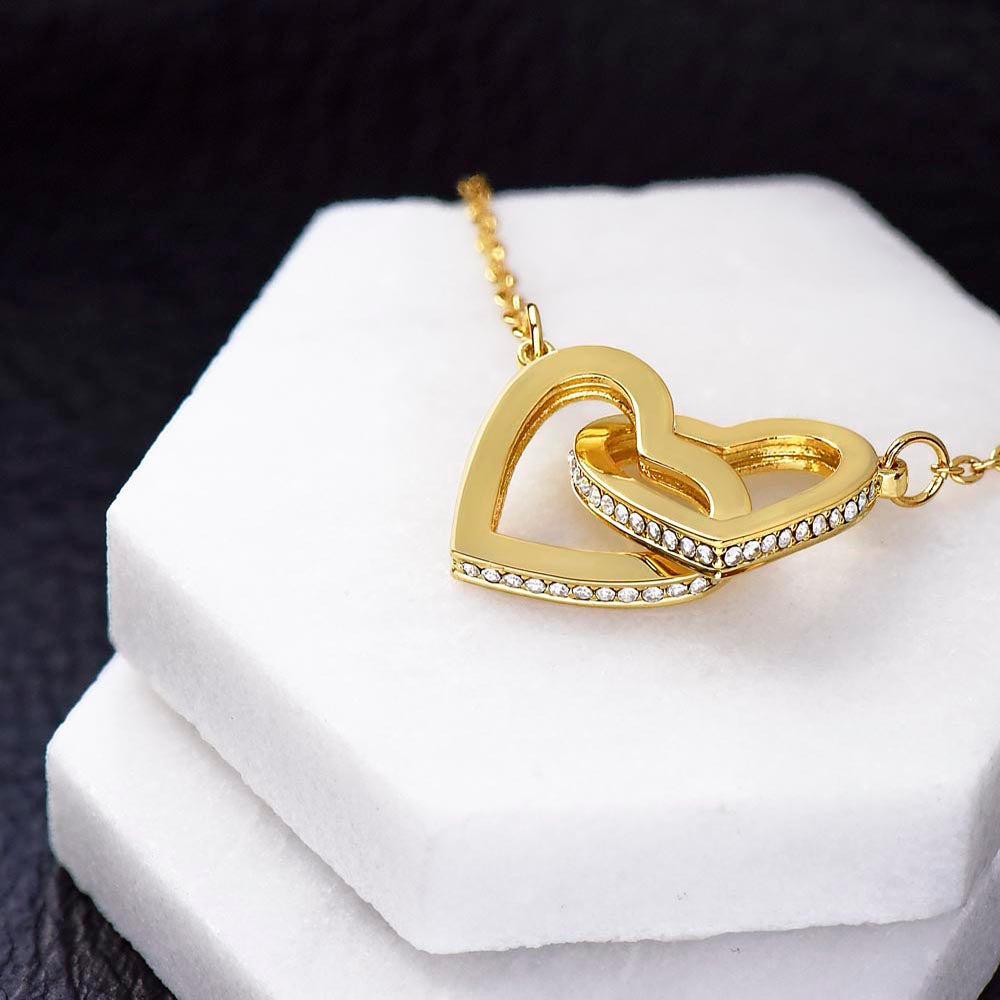 To My Beautiful Military Wife Interlocking Hearts Necklace