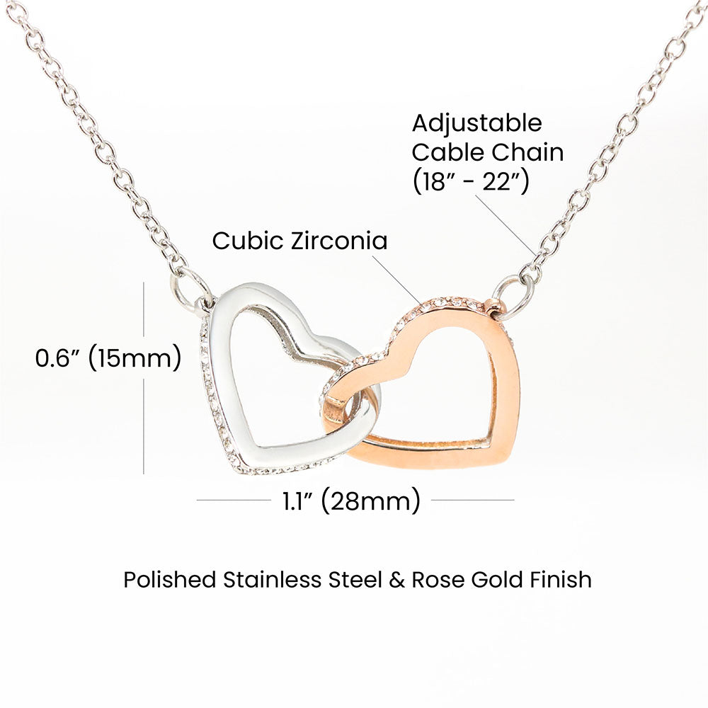To My Beautiful Wife Love Interlocking Hearts Necklace-Gift For Military Wife