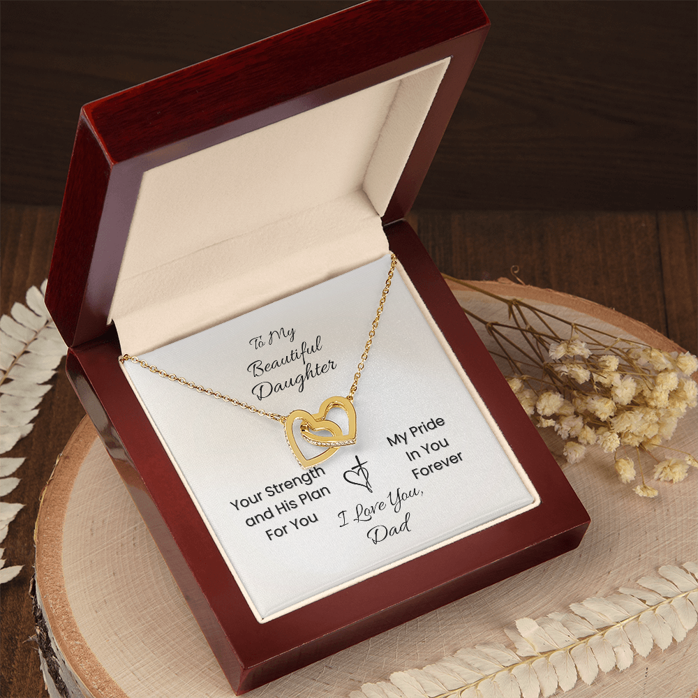Father to Daughter Interlocking Hearts Necklace – His Plan, My Pride