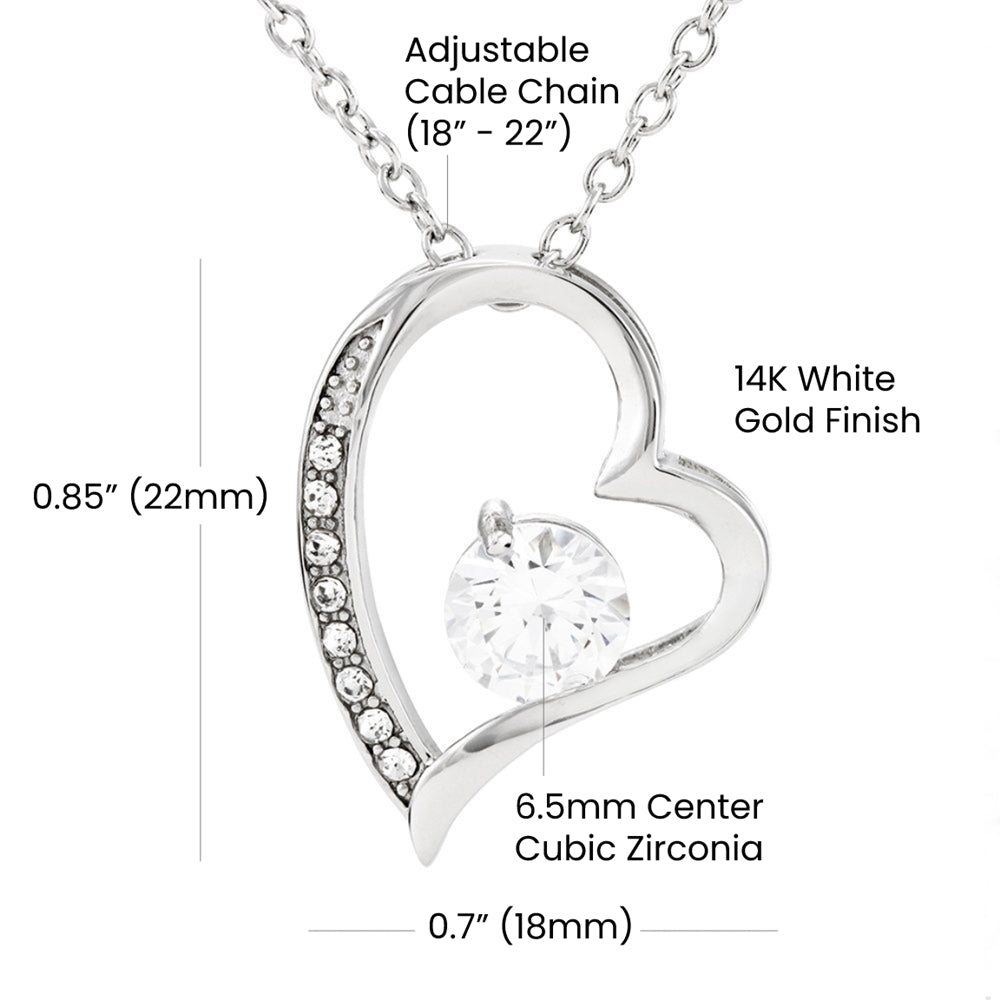 To My Beautiful Wife Love Heart Necklace -Romantic Gift For Military Wife