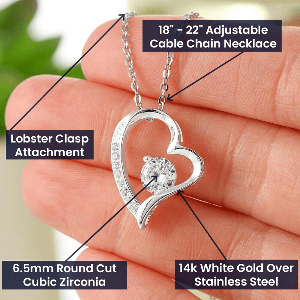 Military Wife Forever Love Heart Necklace