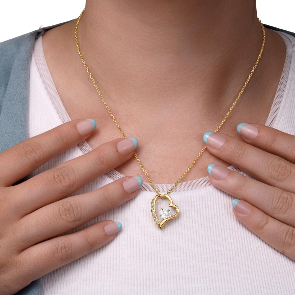 To My Beautiful Wife Love Heart Necklace -Romantic Gift For Military Wife