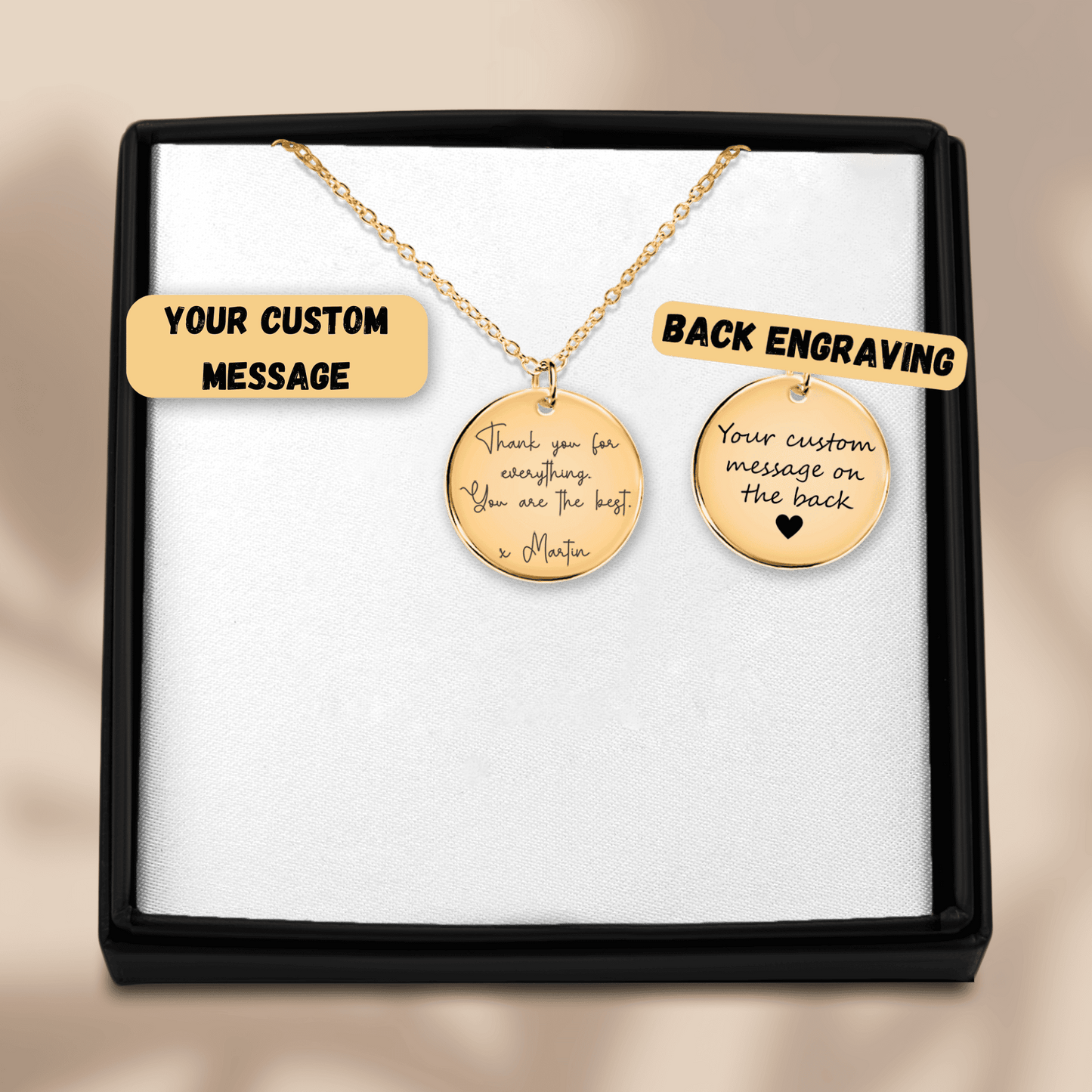 Custom Message & Name Necklace - Personalized Engraved Jewelry